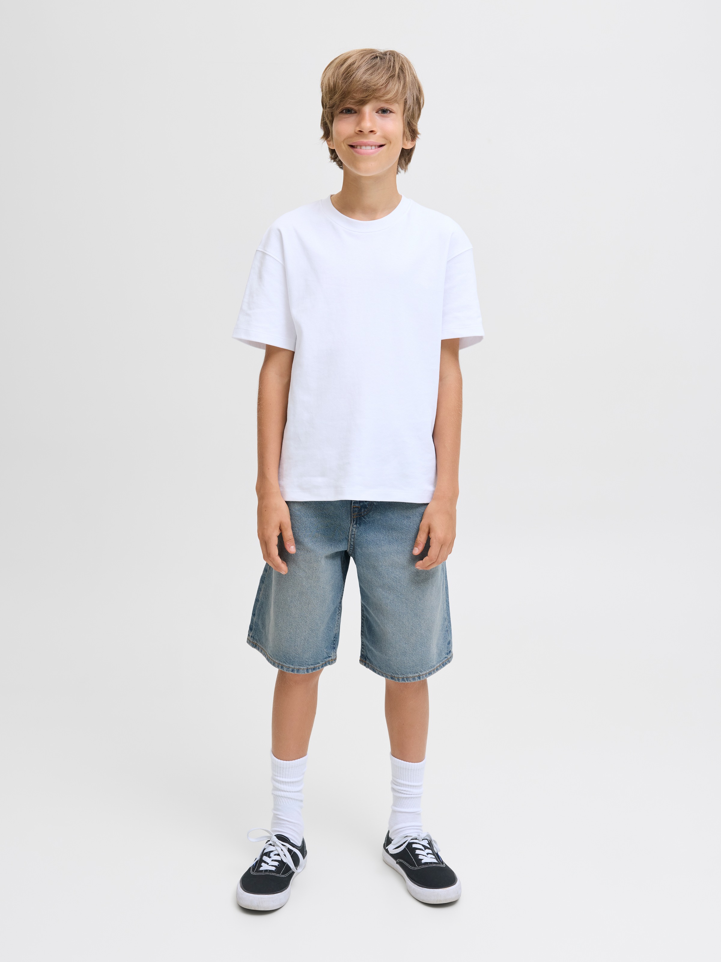 Jack & Jones Junior Shorts »JJIALEX mit Relaxed Fit und hoher Taille«, unifarben, modisch, relaxed fit, Web