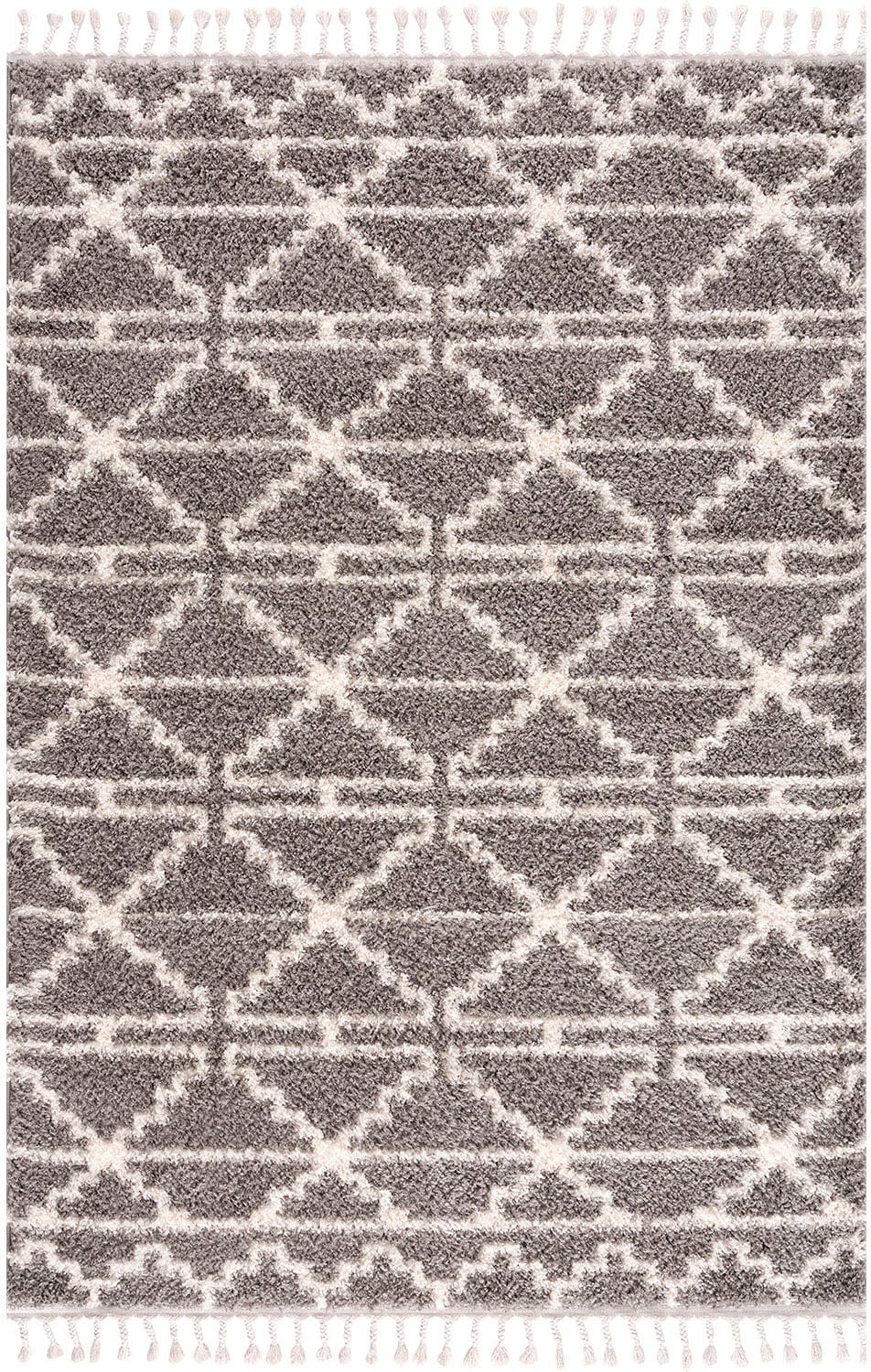 Carpet City Hochflor-Teppich »Pulpy 530«, rechteckig, 30 mm Höhe, besonders weich, mit Fransen, Geo-Muster