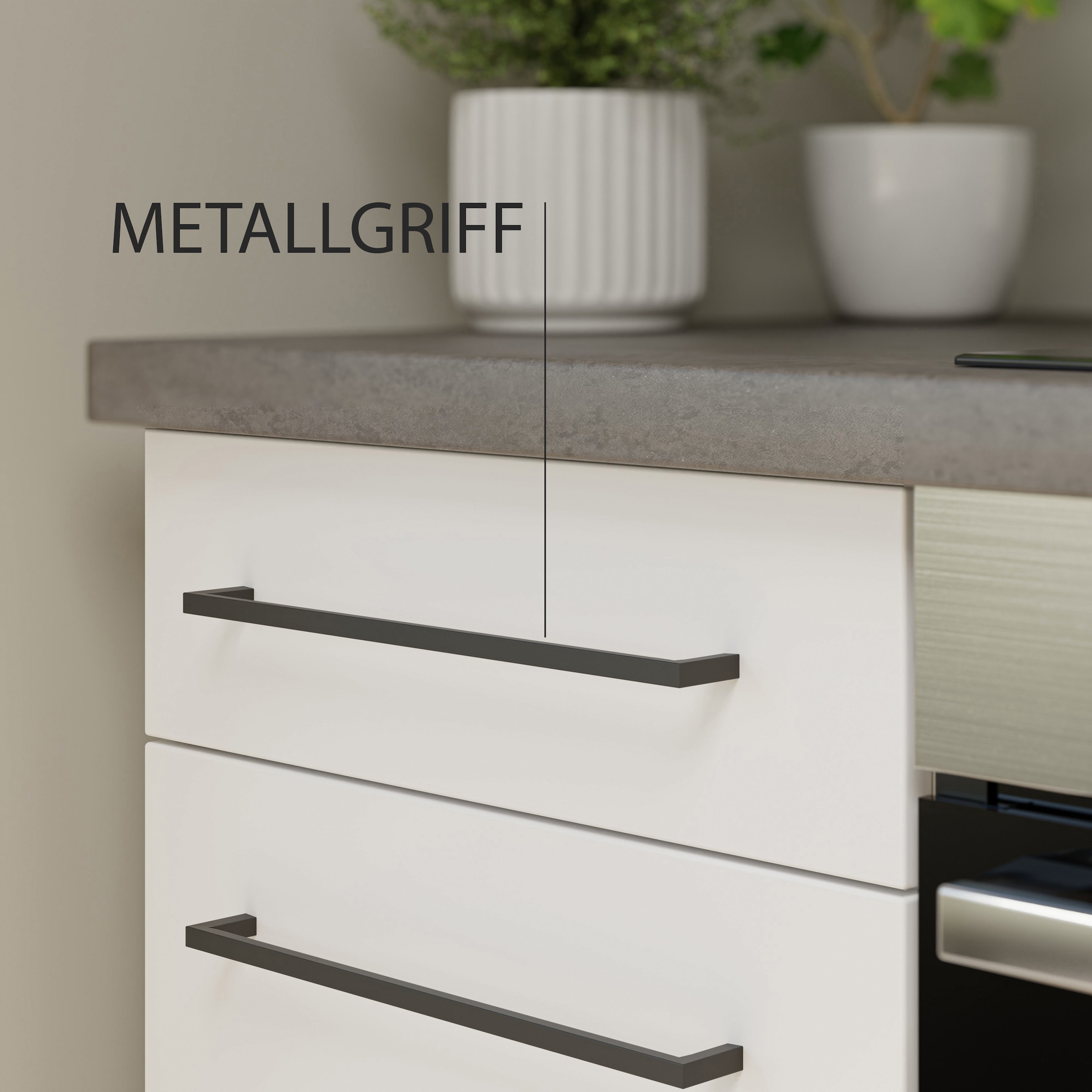 KOCHSTATION Kitchenette »KS-Nova« Largeur 220 cm, au choix avec appareils Hanseatic-E