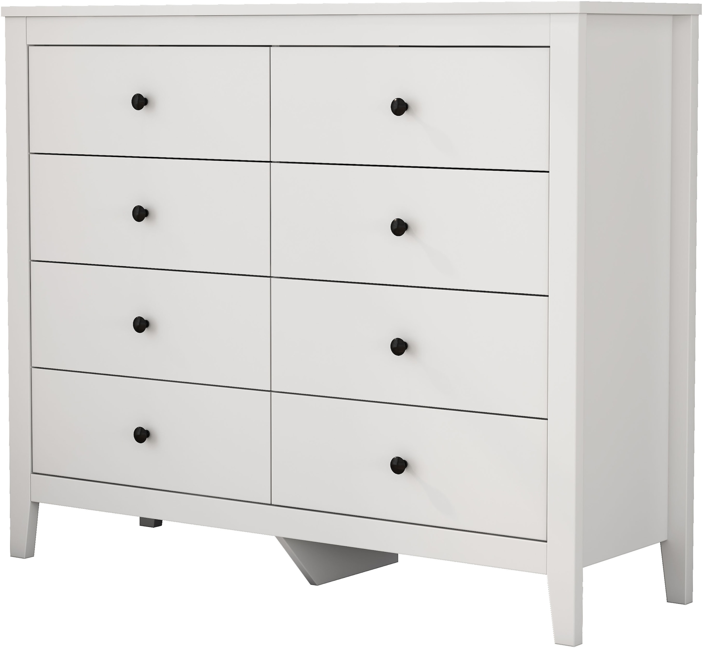 GOODproduct Schubkastenkommode »Borkum Sideboard mit 8 Schubladen Bestseller Landhaus weiss« schwarze Griffe aus Metall, 