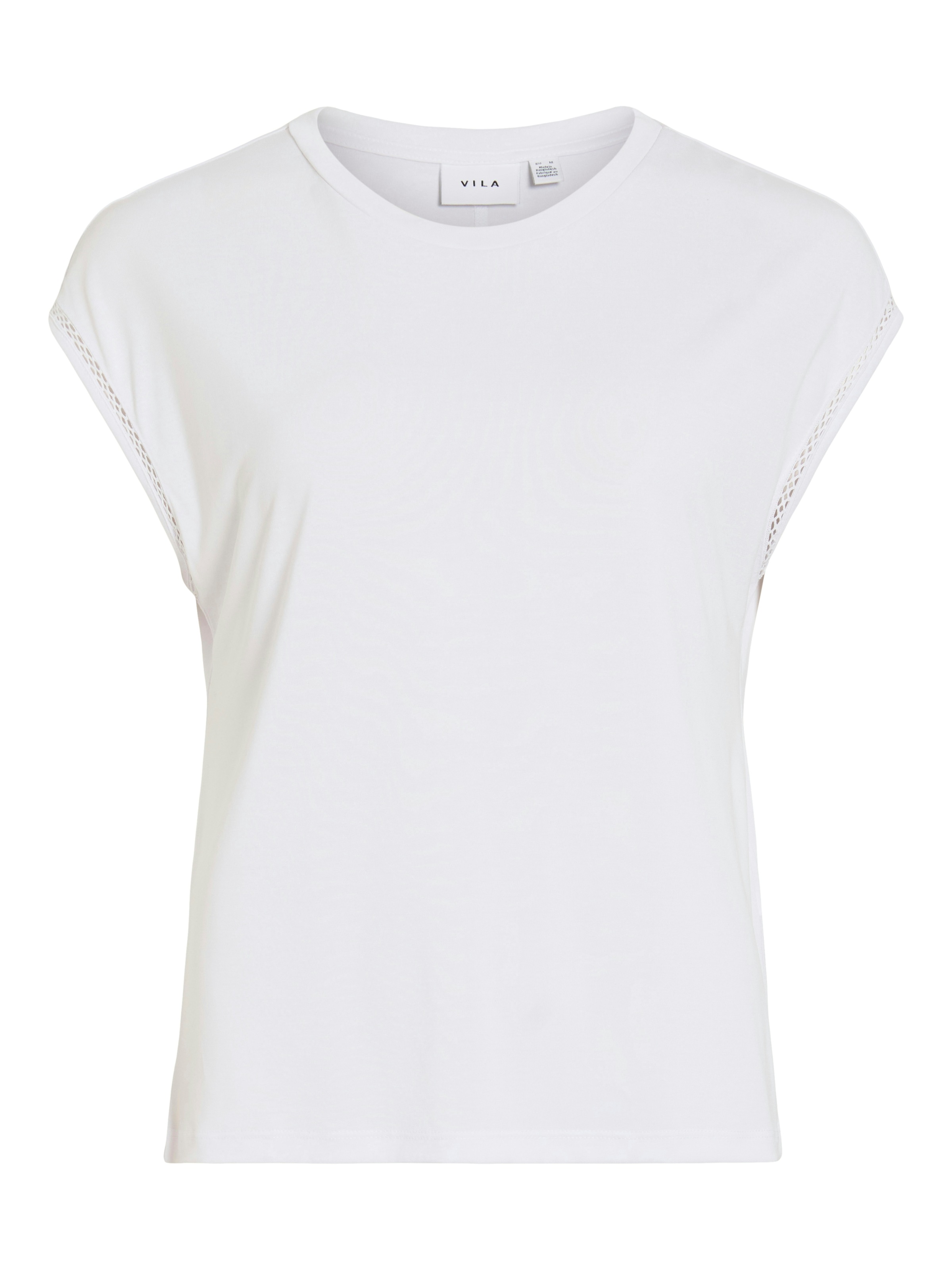 Image of Vila Kurzarmshirt "VIMODALA C/S O-NECK DETAIL TOP - NOOS"