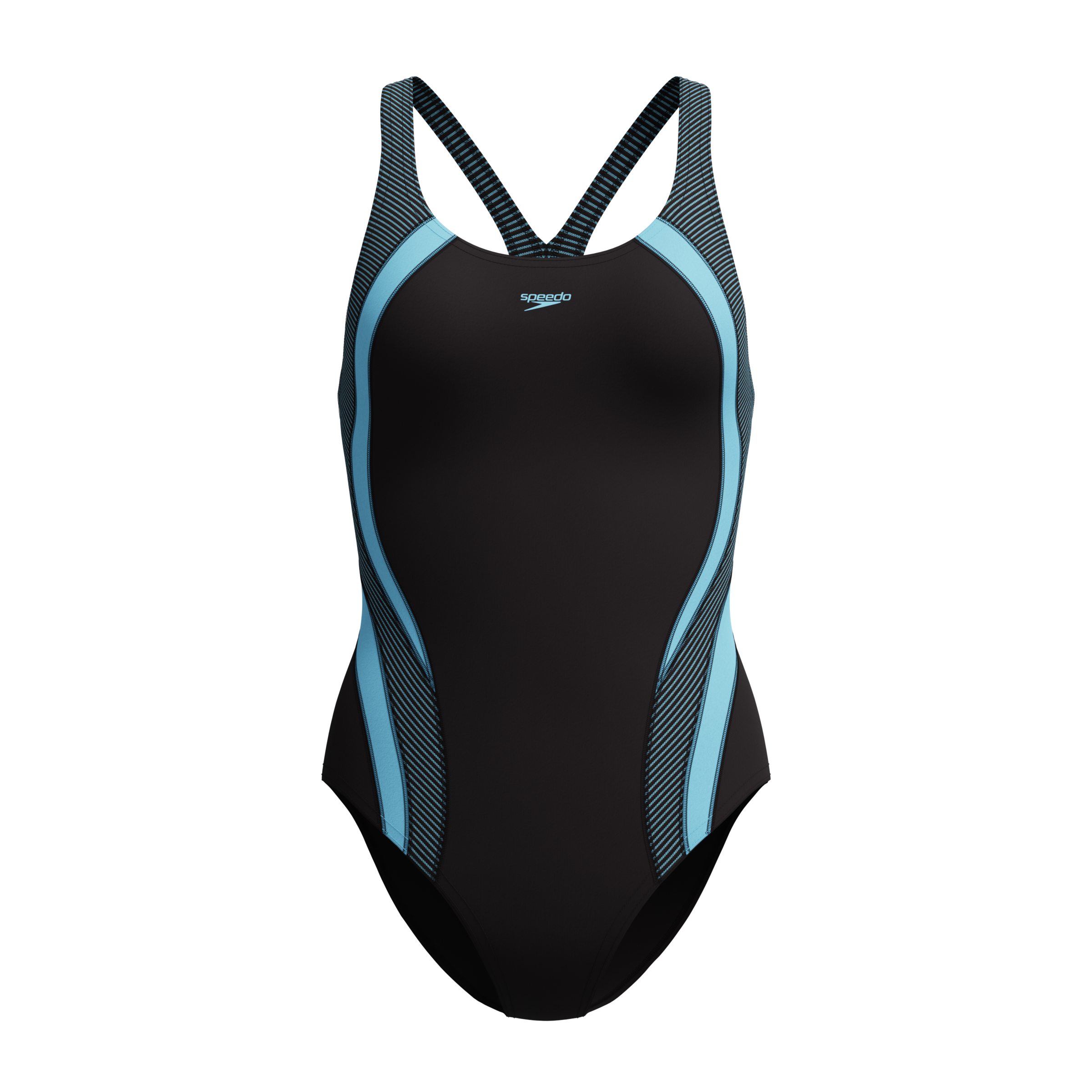 Image of Speedo Badeanzug "QUANTUM RIB SPLICE 1PC BLK/LTBLU"