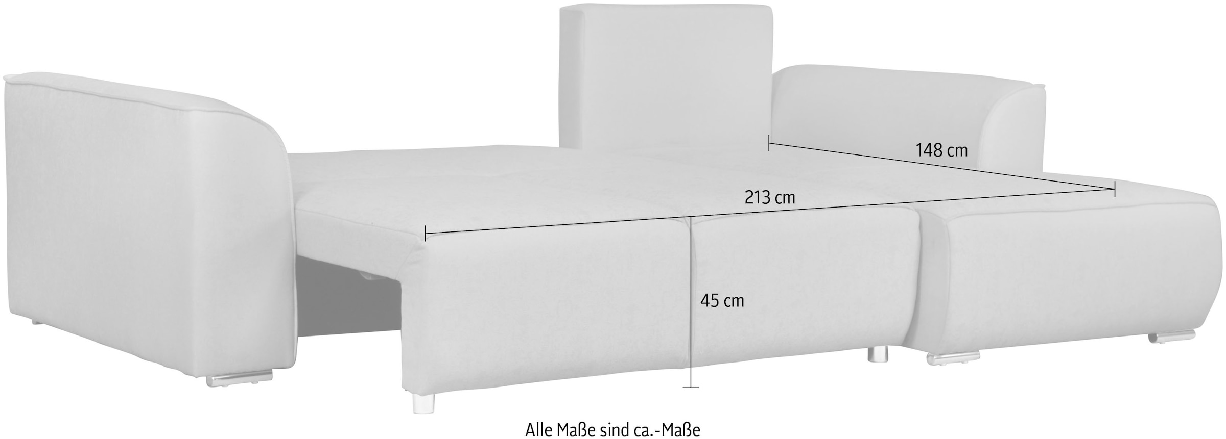 INOSIGN Ecksofa »BEATRICE optionale Schlafsofa mit Bettkasten, B/T/H: 265/170/86 cm«, L-Form, wahlweise auch mit Bettfunktion und Bettkasten
