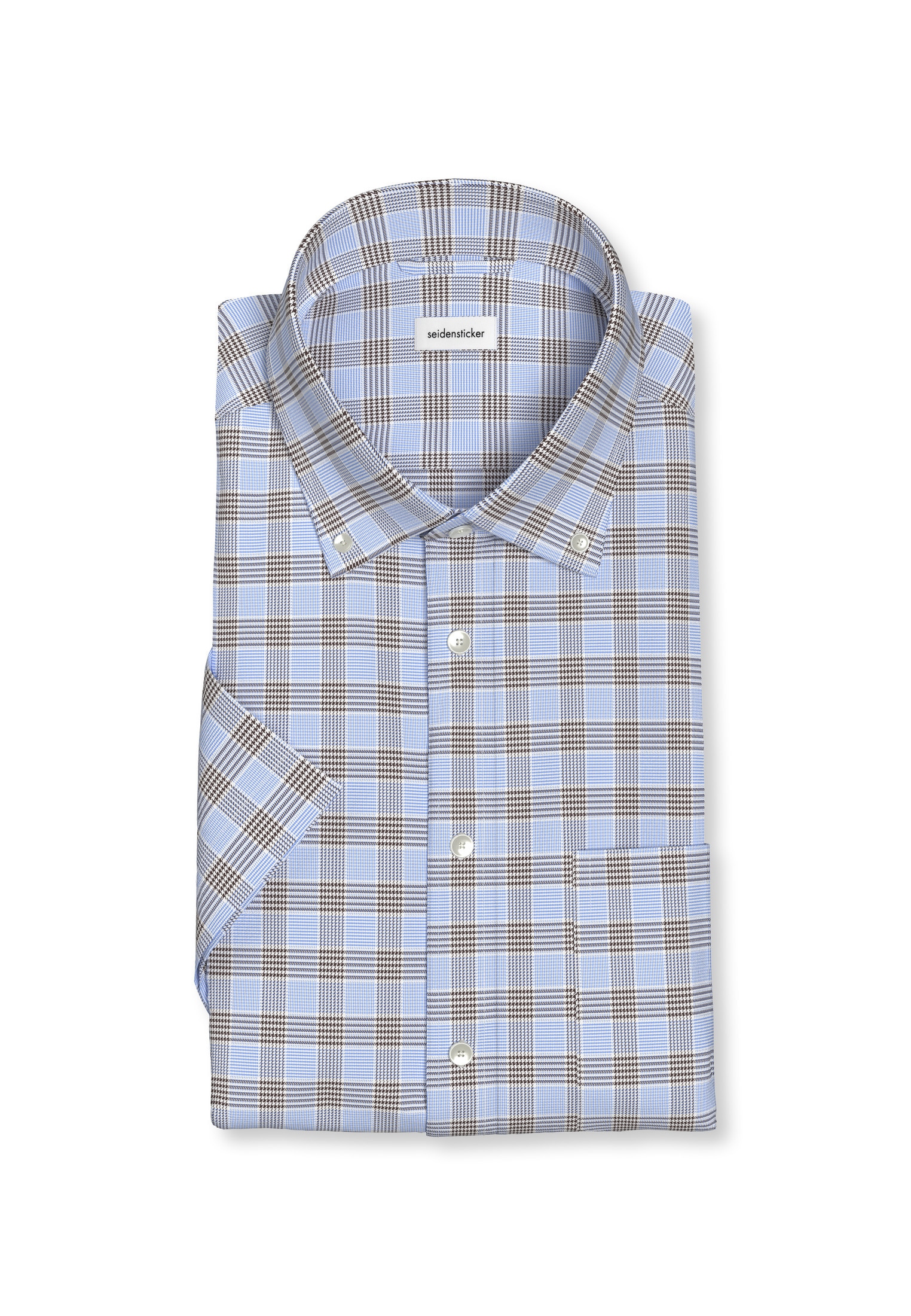 seidensticker Businesshemd »Regular« Regular 1/2 Button-Down-Kragen Karo