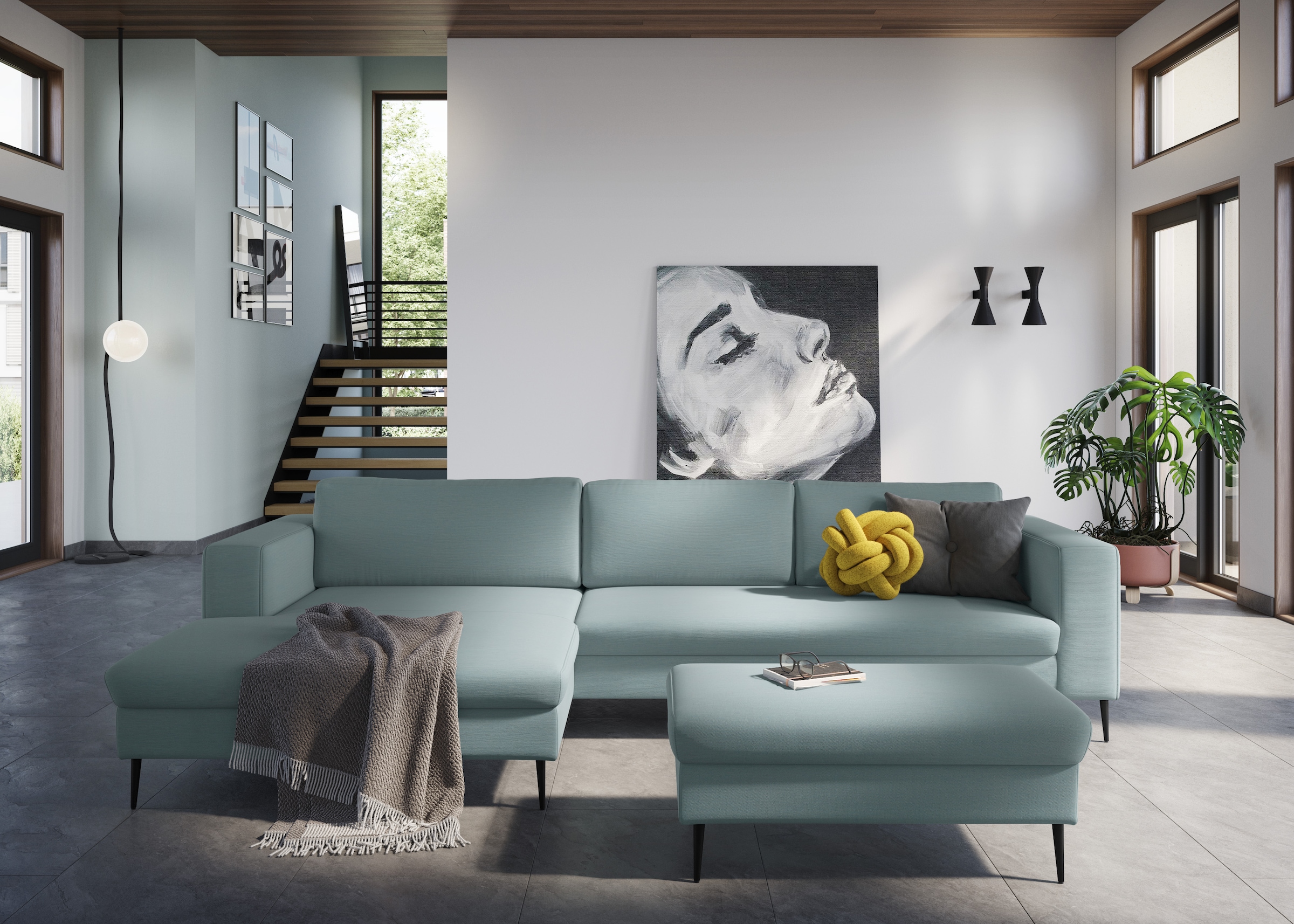 DOMO collection Ecksofa »Modica, zeitlos und elegant, L-Form« moderne Optik mit extrabreiter Recamiere, auch in Cord