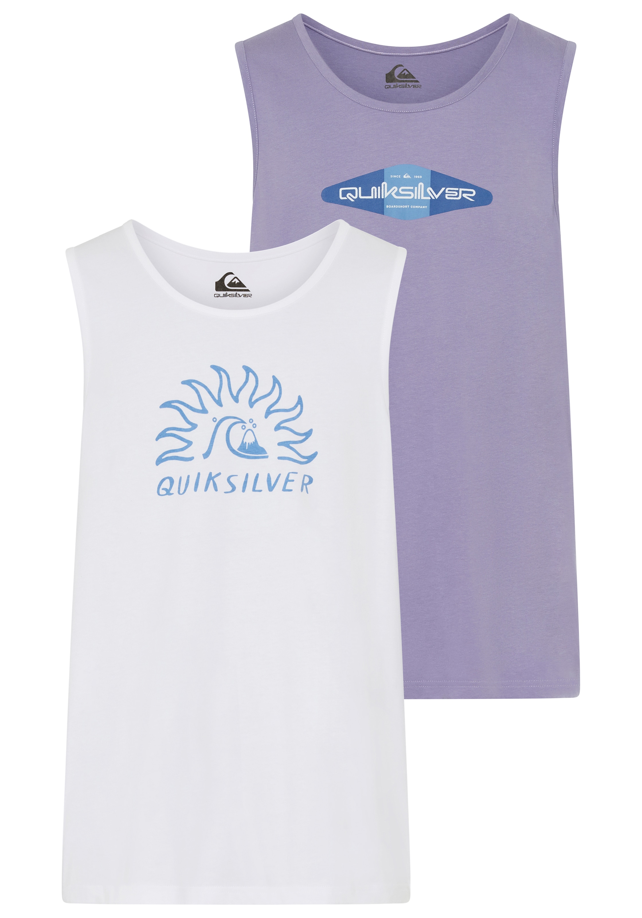 Image of Quiksilver Tanktop "FREEDOM SHADE TANK PACK" 2 tlg. sportlicher Stil, für sportliche Aktivitäten, ärmelloses Design