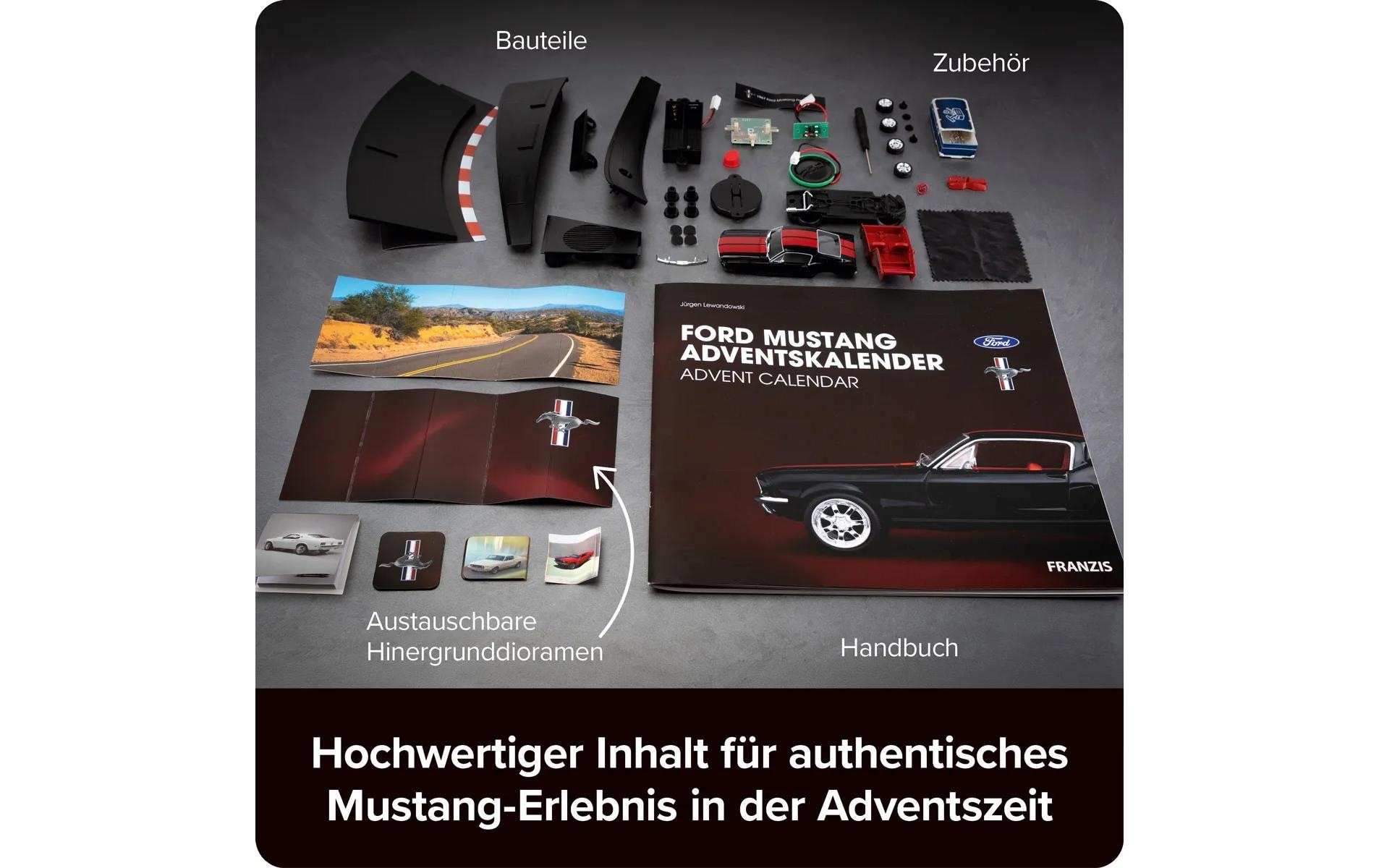 Franzis Calendrier de l'Avent »Mustang Modellbausatz Massstab 1:43«