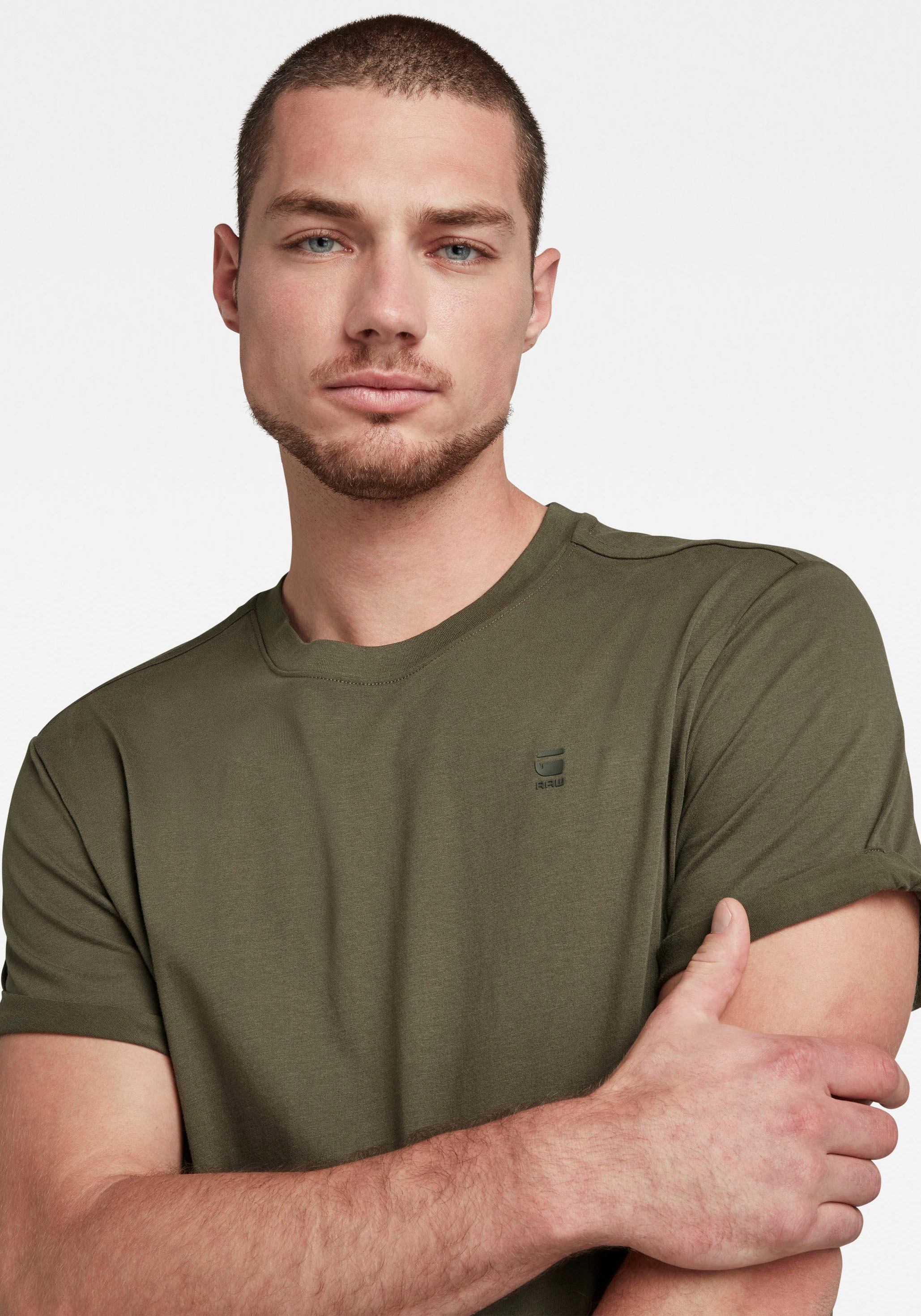 G-STAR T-shirt à manches courtes »Lash« Rundhals, Logoapplikation