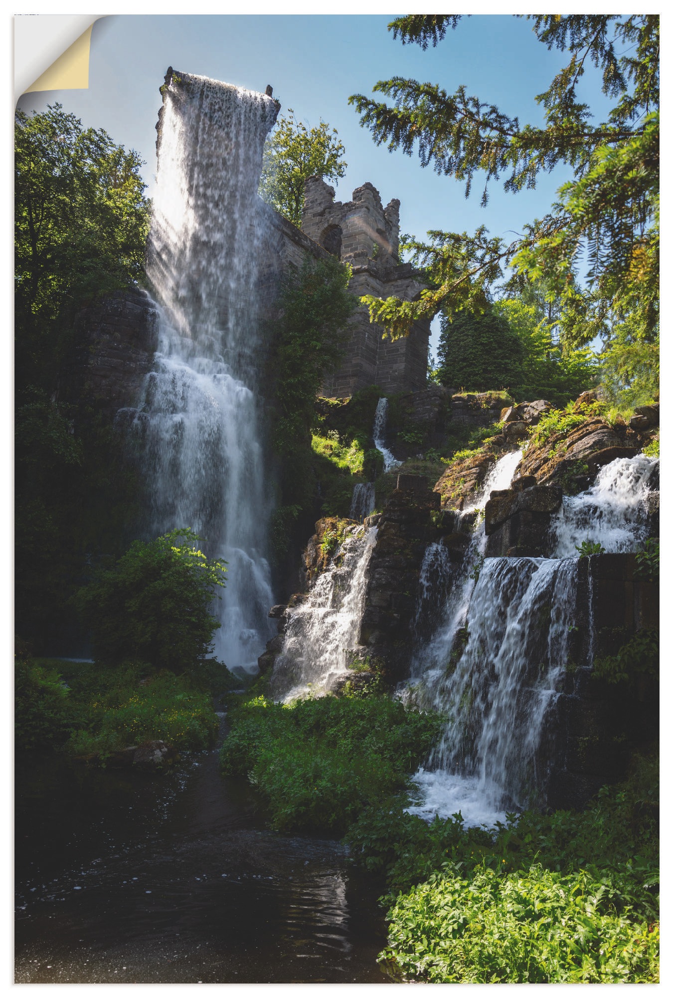 Image of Artland Wandbild »Wasserfall bei Wasserspielen in Kassel«, Gewässer, (1 St.), in vielen Grössen & Produktarten - Alubild / Outdoorbild für den Aussenbereich, Leinwandbild, Poster, Wandaufkleber / Wandtattoo auch für Badezimmer geeignet bei Ackermann Versa