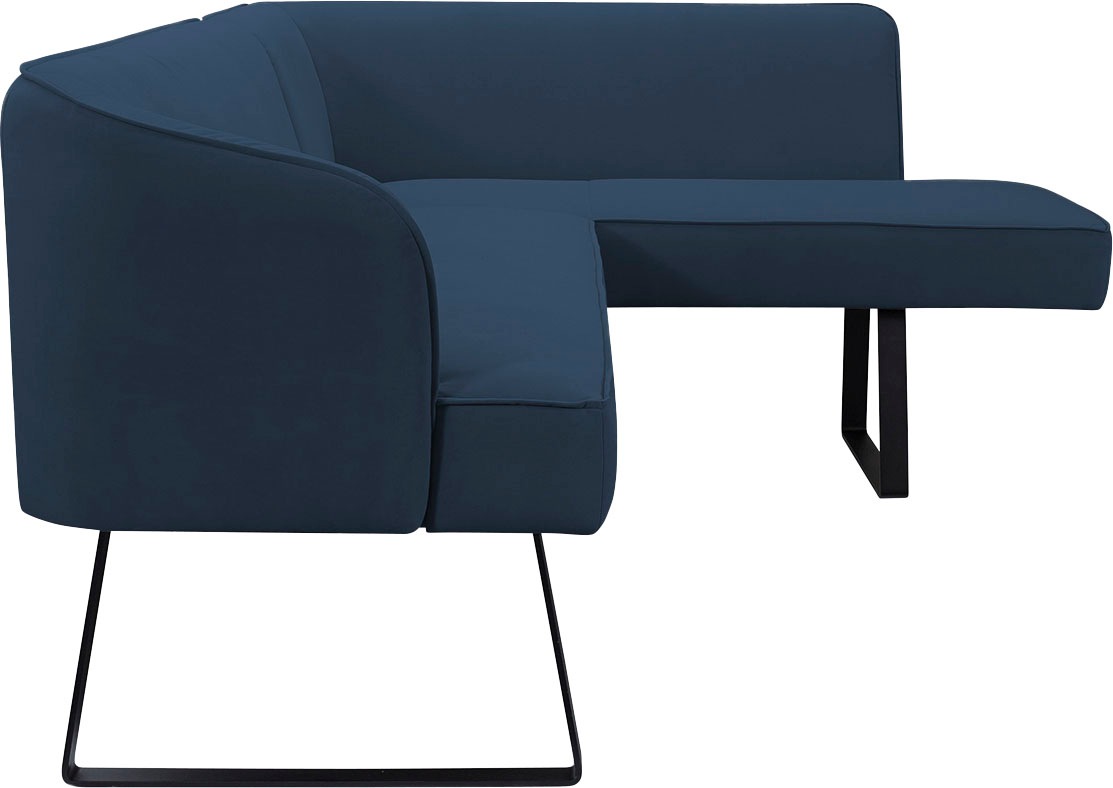 exxpo - sofa fashion Eckbank »Americano«, mit Keder und Metallfüssen, Bezug in verschiedenen Qualitäten