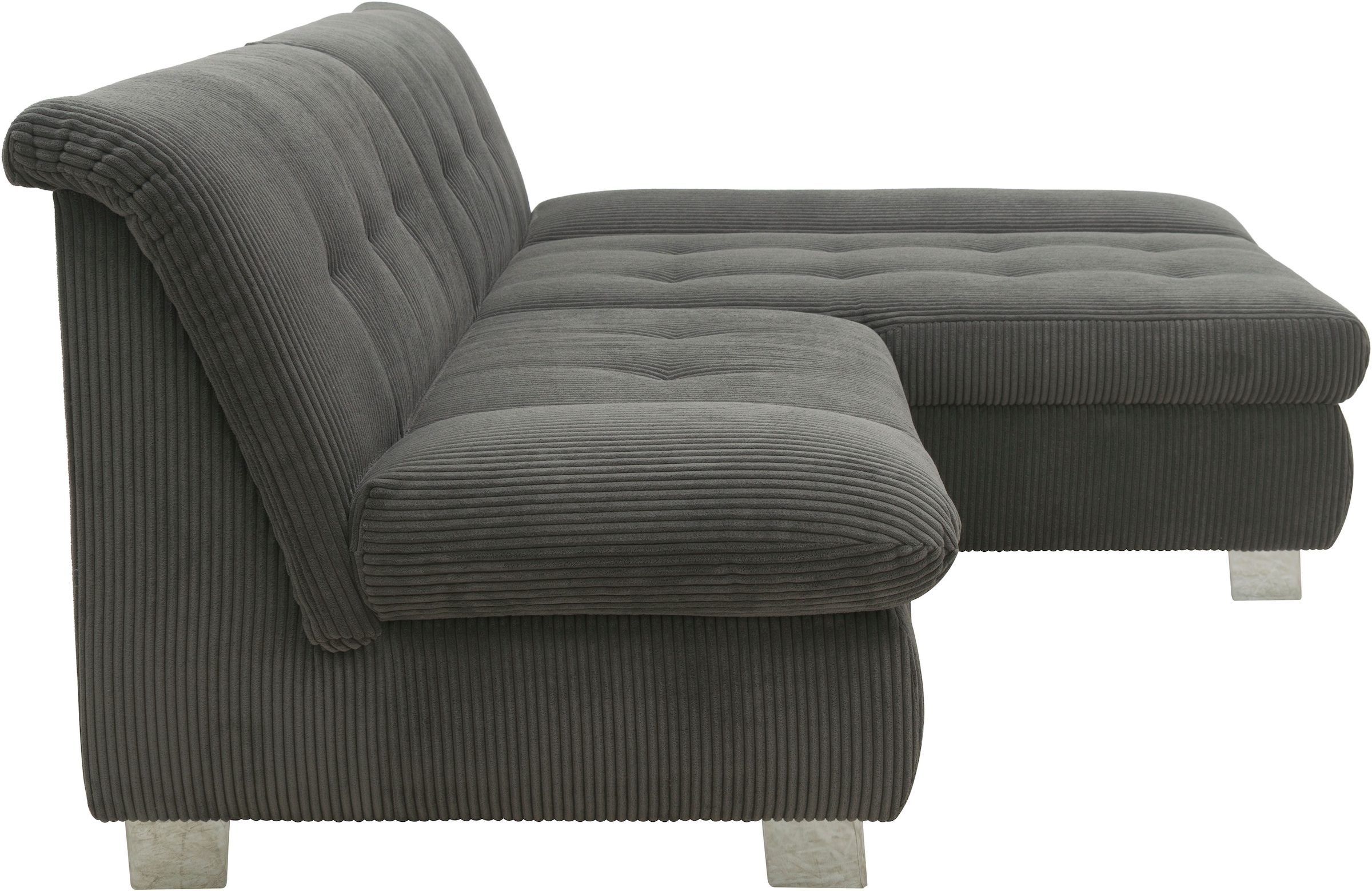 DOMO collection Ecksofa »100031 kompakte Stellmasse, komfortabel und bequem, L-Form« wahlweise mit Bettfunktion und Armteilverstellung. Breite 234 cm