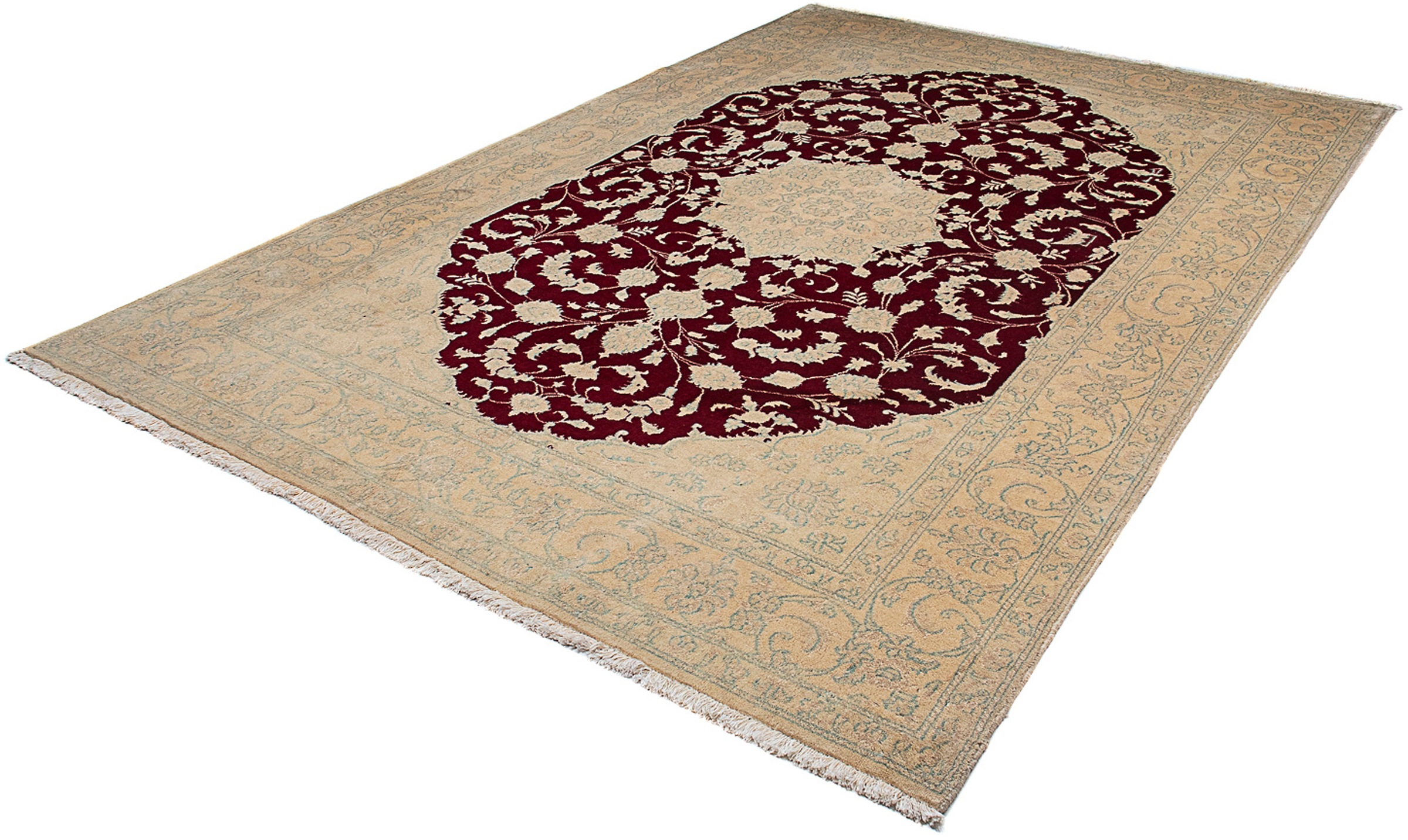 Image of morgenland Orientteppich »Perser - Nain - 288 x 194 cm - dunkelrot«, rechteckig, 10 mm Höhe, Wohnzimmer, Handgeknüpft, Einzelstück mit Zertifikat bei Ackermann Versand Schweiz