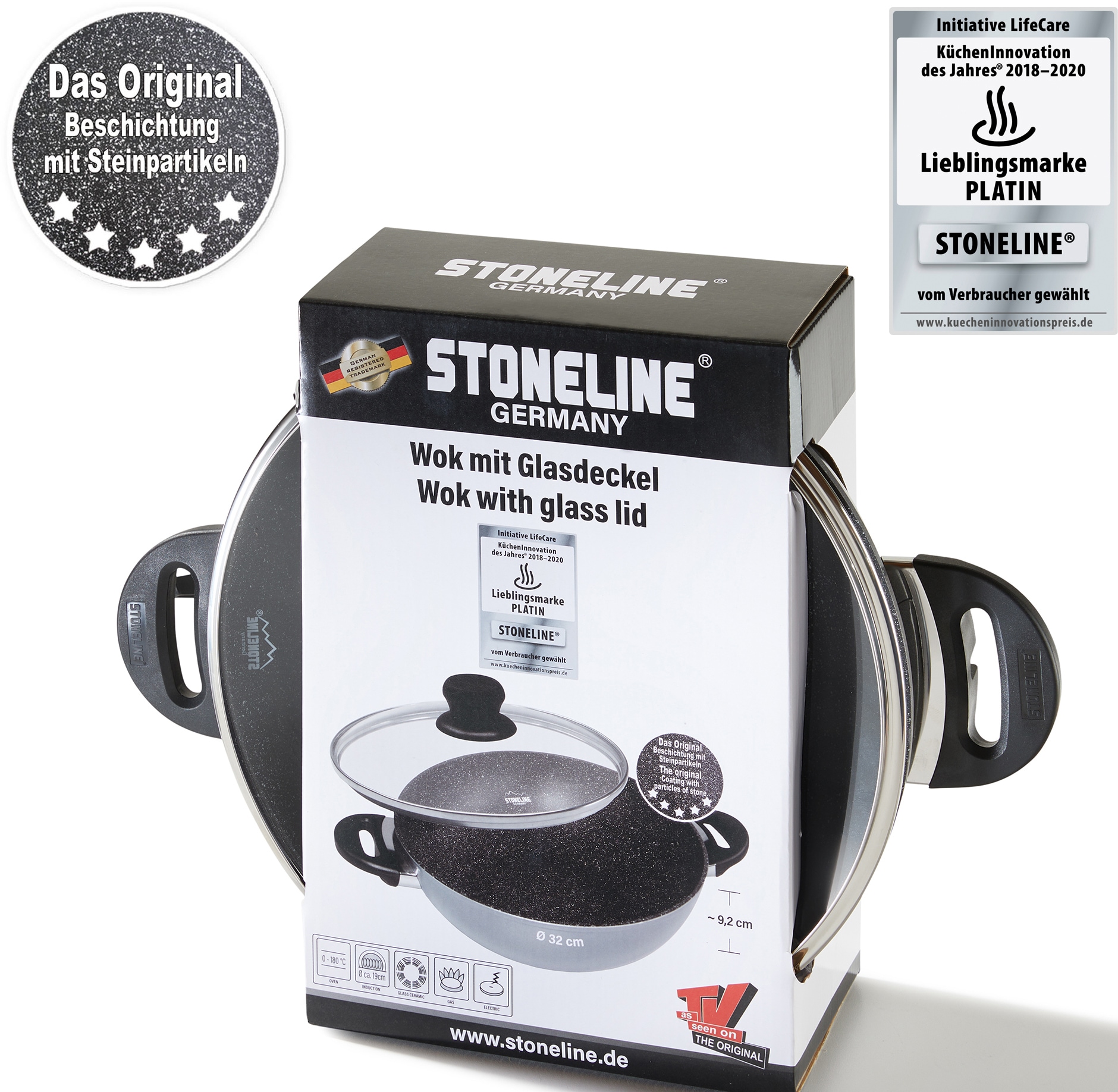 STONELINE Wok, Aluminiumguss, Ø 32 cm, Induktion