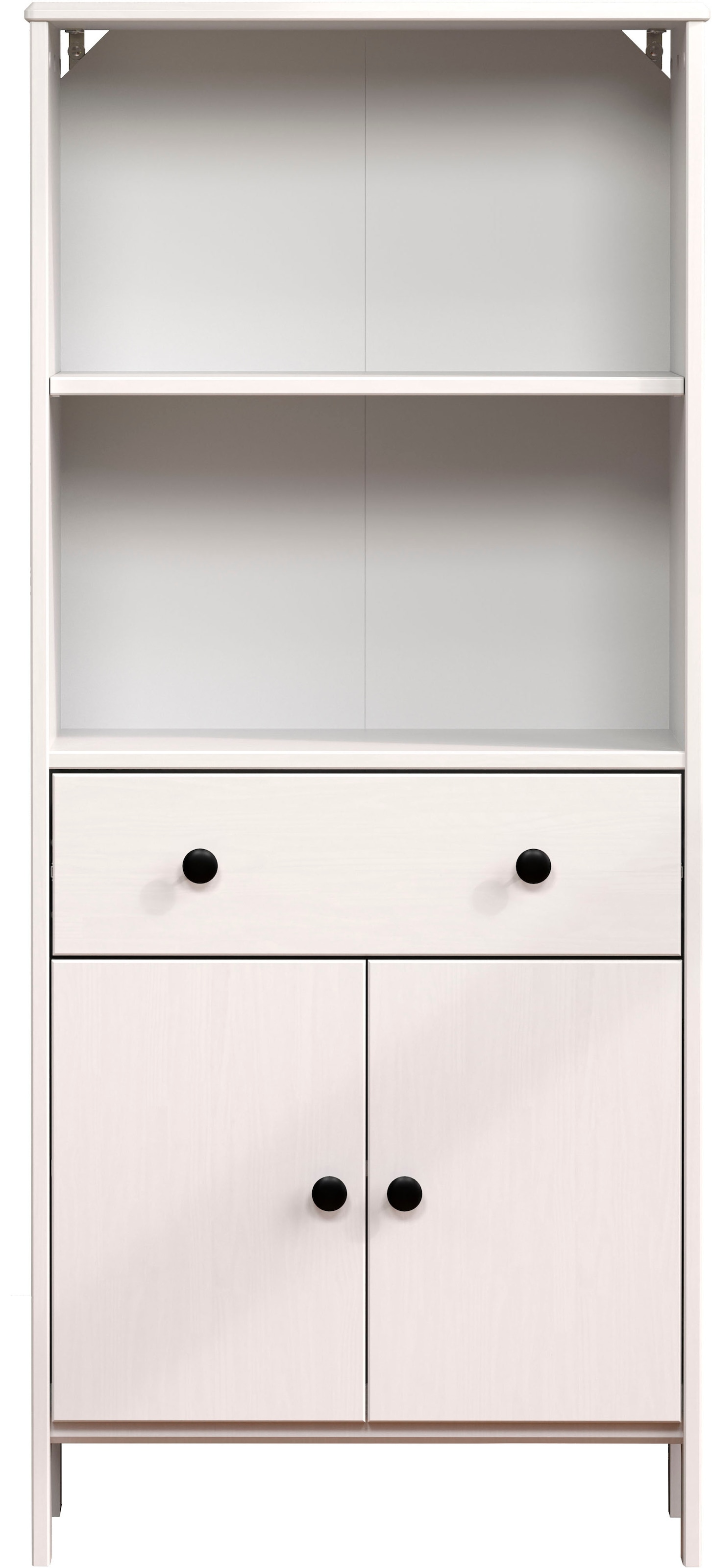 welltime Midischrank »Kall«, (1 St.), Breites Badregal aus Kiefer-Massivholz - Weiss oder Braun lackiert