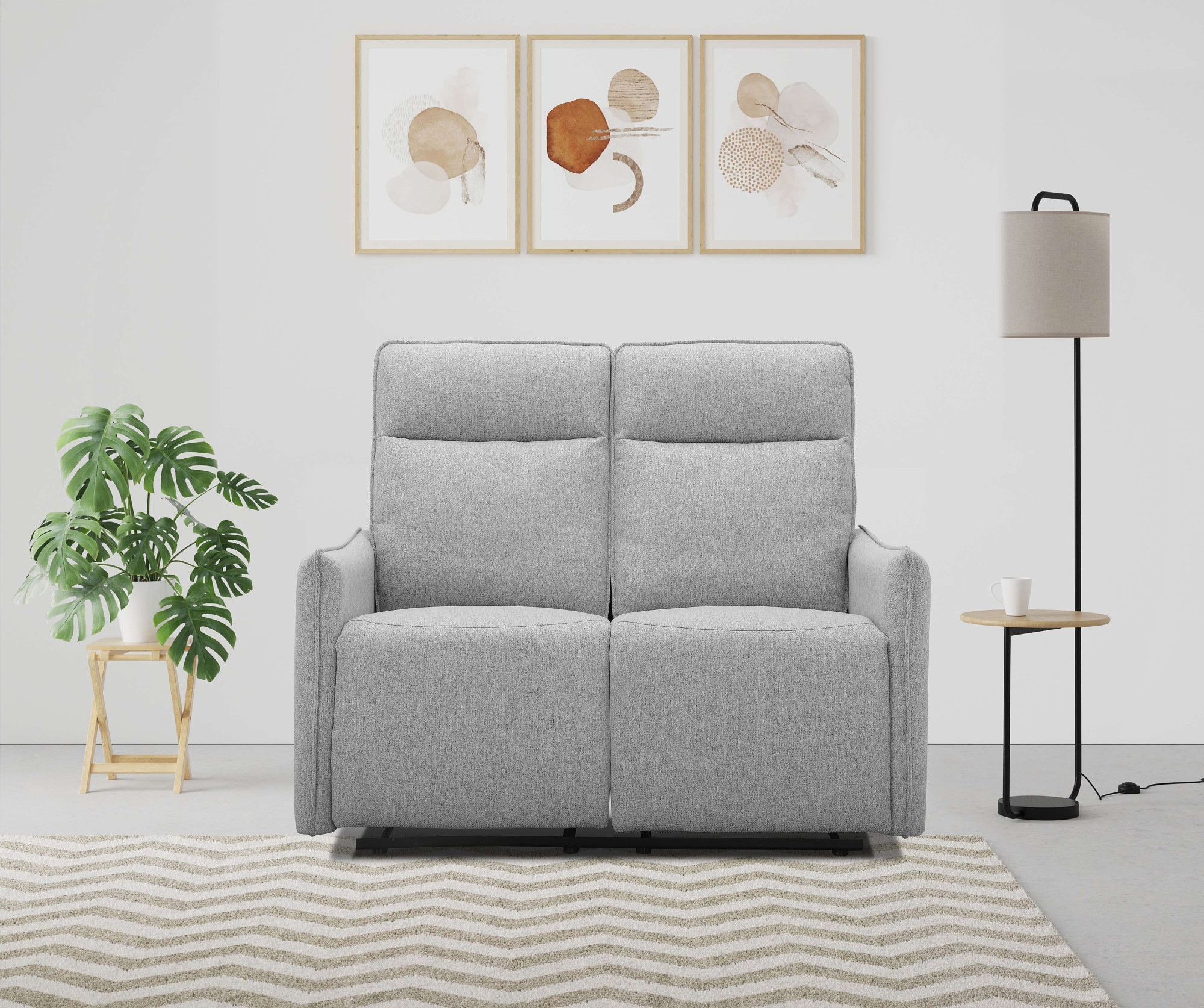 Image of Dorel Home 2-Sitzer "Lugo, Kinosofa mit Reclinerfunktion in Kunstleder und Webstoff" mit manueller Relaxfunktion in beiden Sitzen