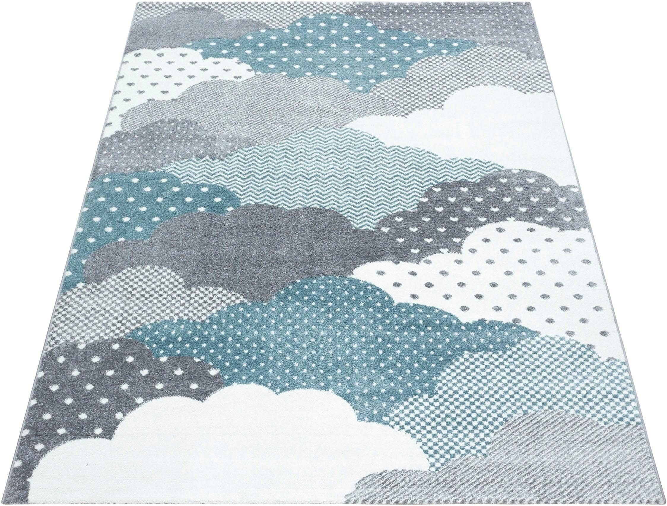 Ayyildiz Teppiche Kinderteppich »Bambi 820«, rechteckig, 11 mm Höhe, auch in rund, Wolken Motiv, Kurzflor