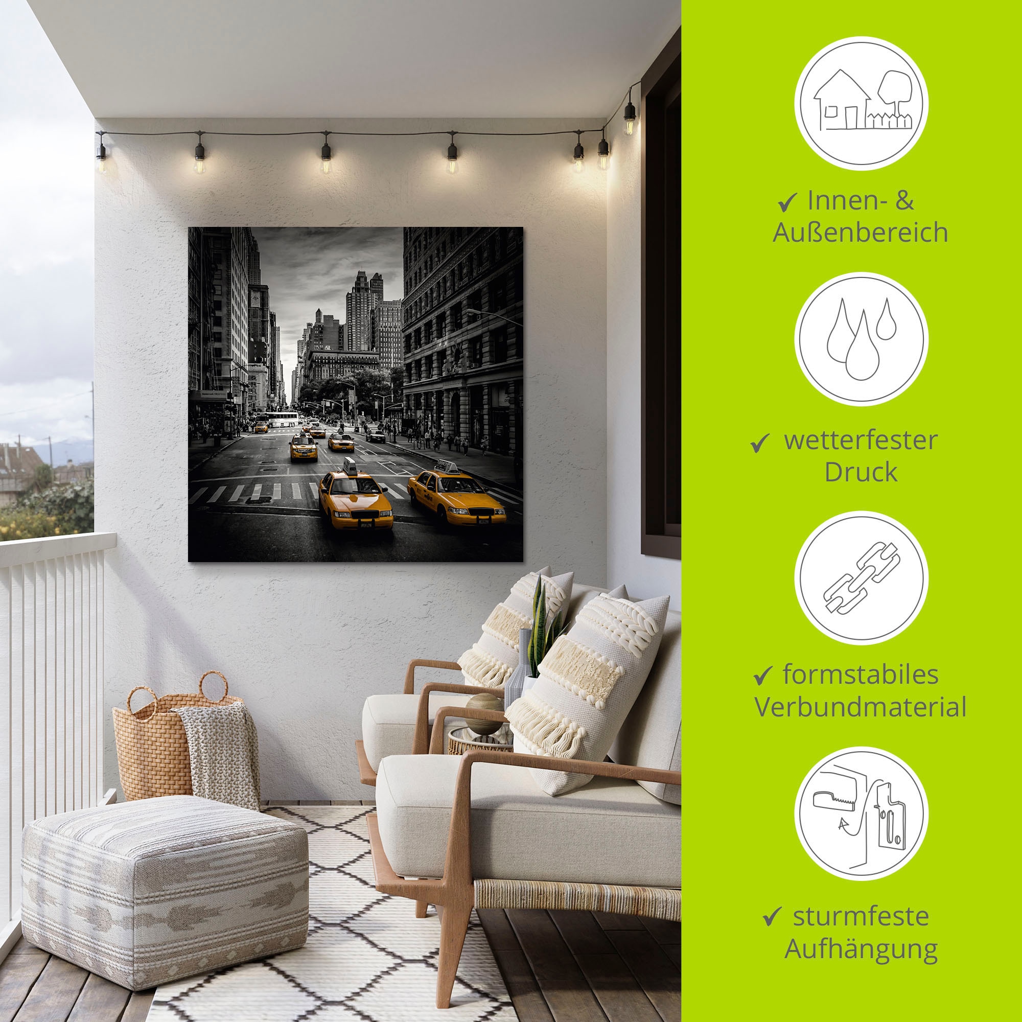 Artland Wandbild »New York City Verkehr 5th Avenue«, Amerika, (1 St.), als Alubild, Outdoorbild, Leinwandbild, Poster, Wandaufkleber