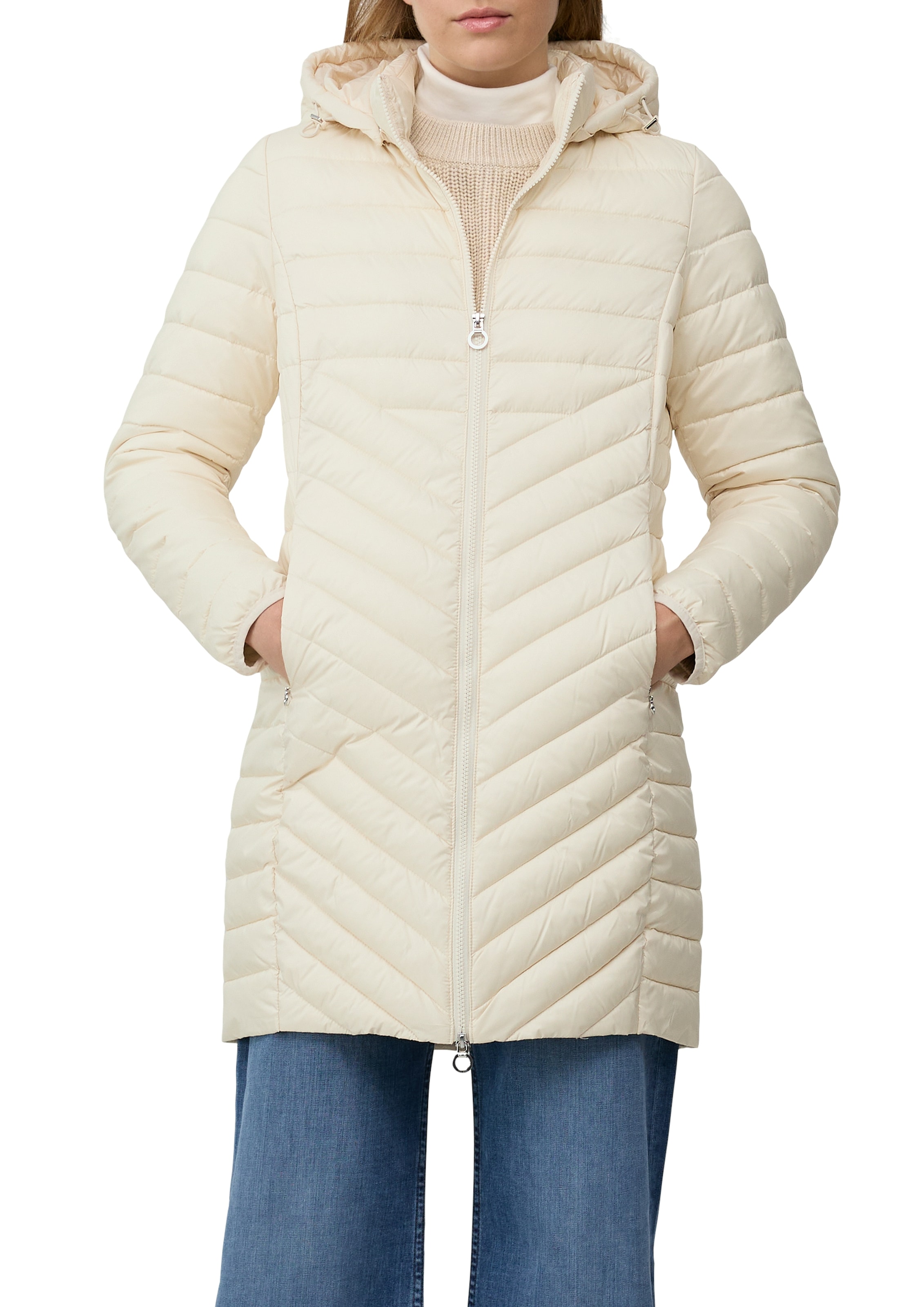 Image of s.Oliver Steppmantel im Slim Fit, abnehmbare Kapuze