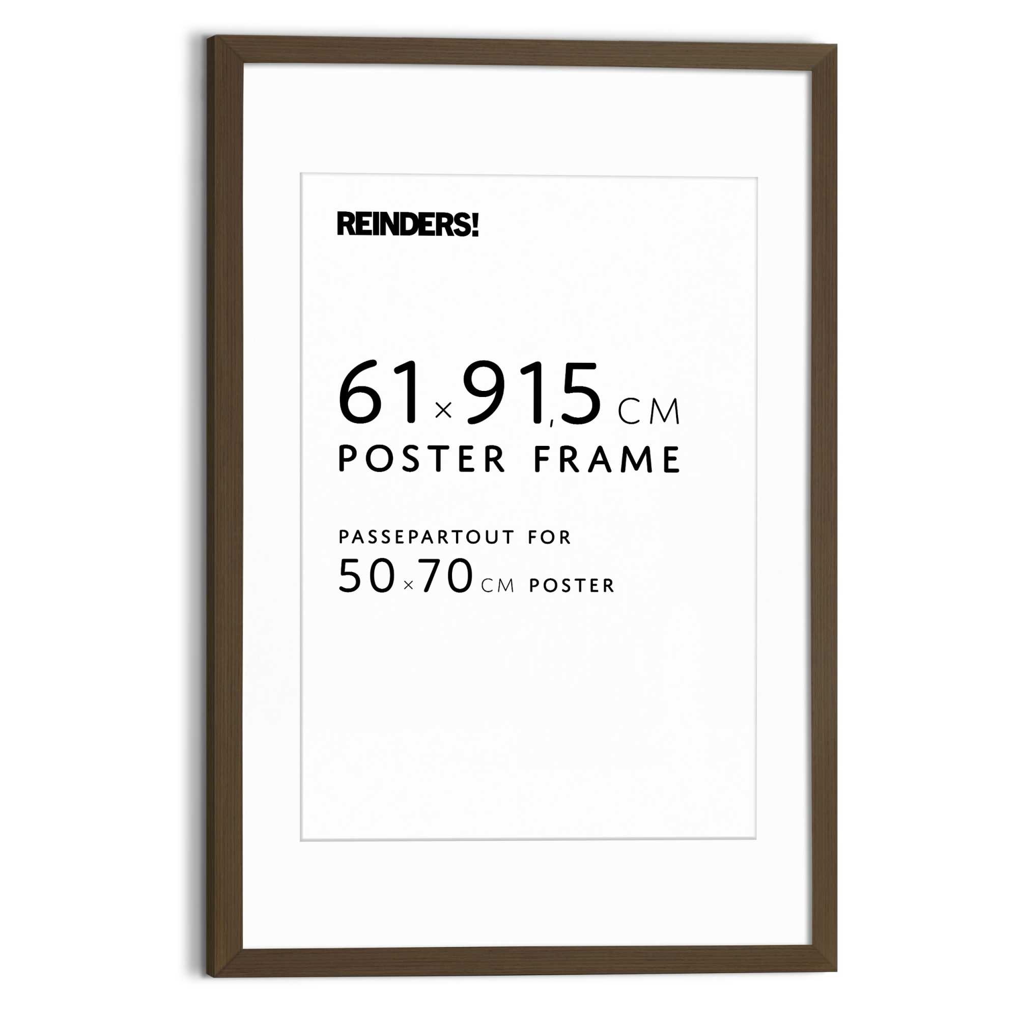 Image of Reinders Bilderrahmen "Bilderrahmen Poster 61x91,5 oder 50x70" für 1 Bilder Wohnzimmer - Walnuss - MDF - 64,5x95 cm