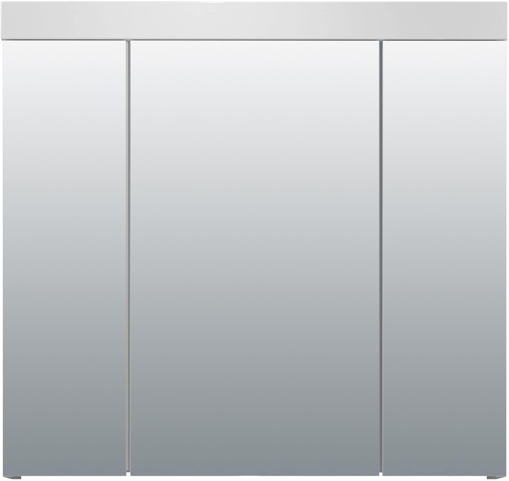 welltime Spiegelschrank »Dormoletto«, Badspiegel in Weiss mit 9 Fächern - Masse (B/T/H) 80/16/75 cm
