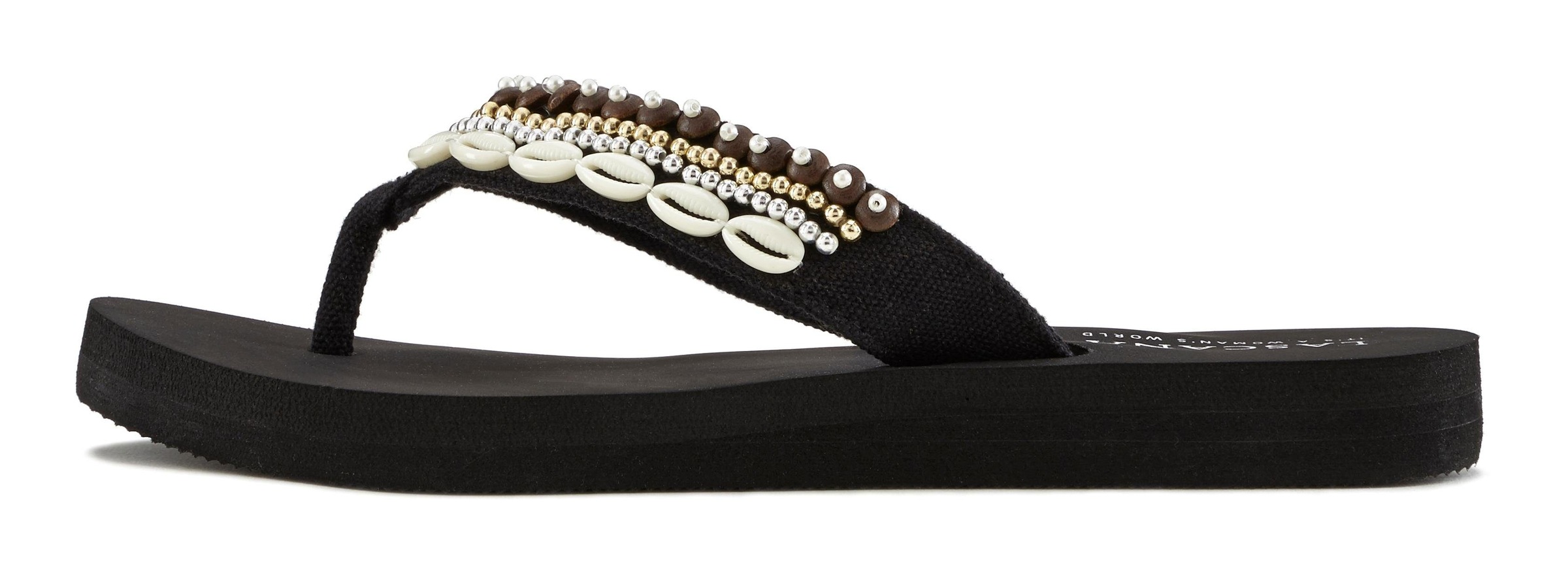 Image of LASCANA Zehentrenner, Flip Flop mit Muschel-Imitaten vegan bei Ackermann Versand Schweiz