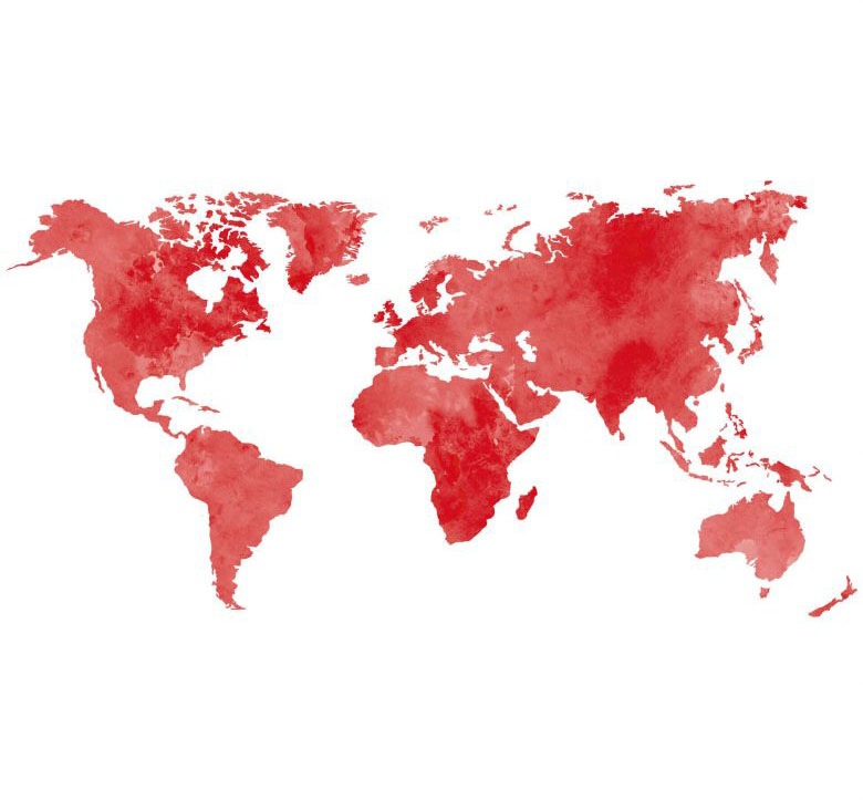 Wandtattoo »5 Bilderrahmen Weltkarte Rot«, (1 St.), selbstklebend, entfernbar