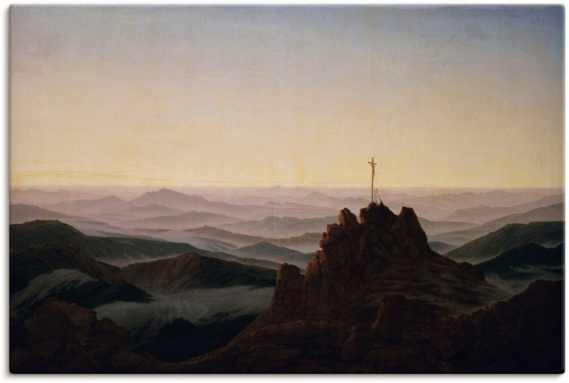 Image of Artland Wandbild »Morgen im Riesengebirge. Um 1810«, Berge, (1 St.), in vielen Grössen & Produktarten - Alubild / Outdoorbild für den Aussenbereich, Leinwandbild, Poster, Wandaufkleber / Wandtattoo auch für Badezimmer geeignet bei Ackermann Versand Schwei