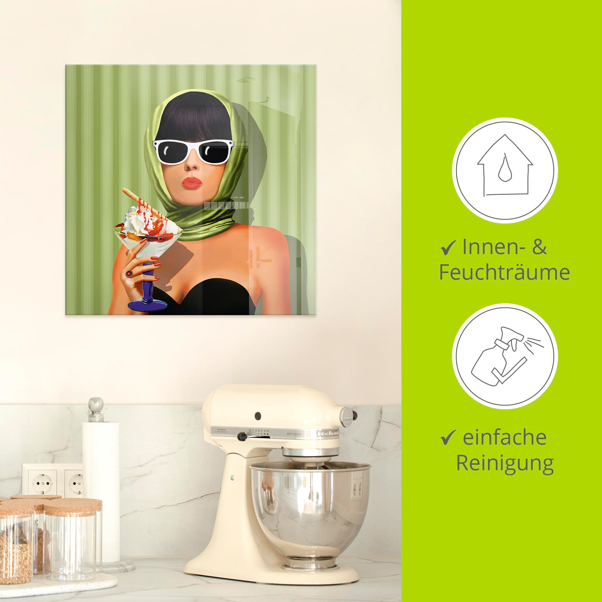 Artland Tableau en verre »Sommerliebe, Sommer, Sonne und Eiscreme« 1 cuis tlg. in verschiedenen Grössen