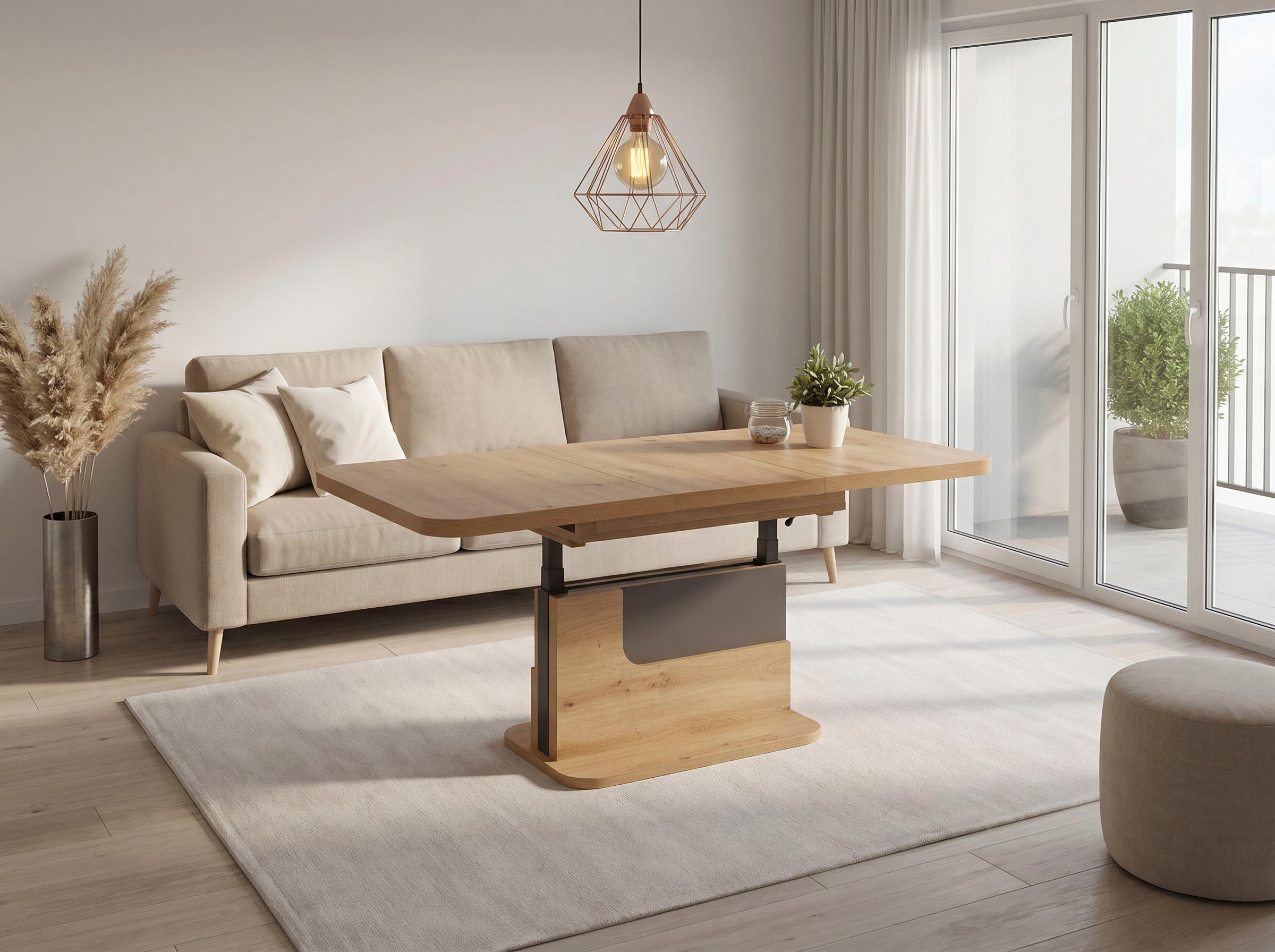HELA Table basse fonctionnel, extensible et réglable en hauteur