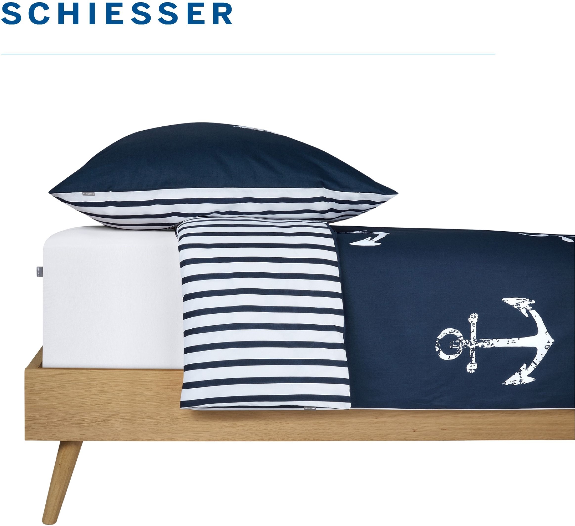 Image of Schiesser Bettwäsche "Marina, maritime Momente in frischer Farbkombination" 2 Stk. OEKO-TEX MADE IN GREEN