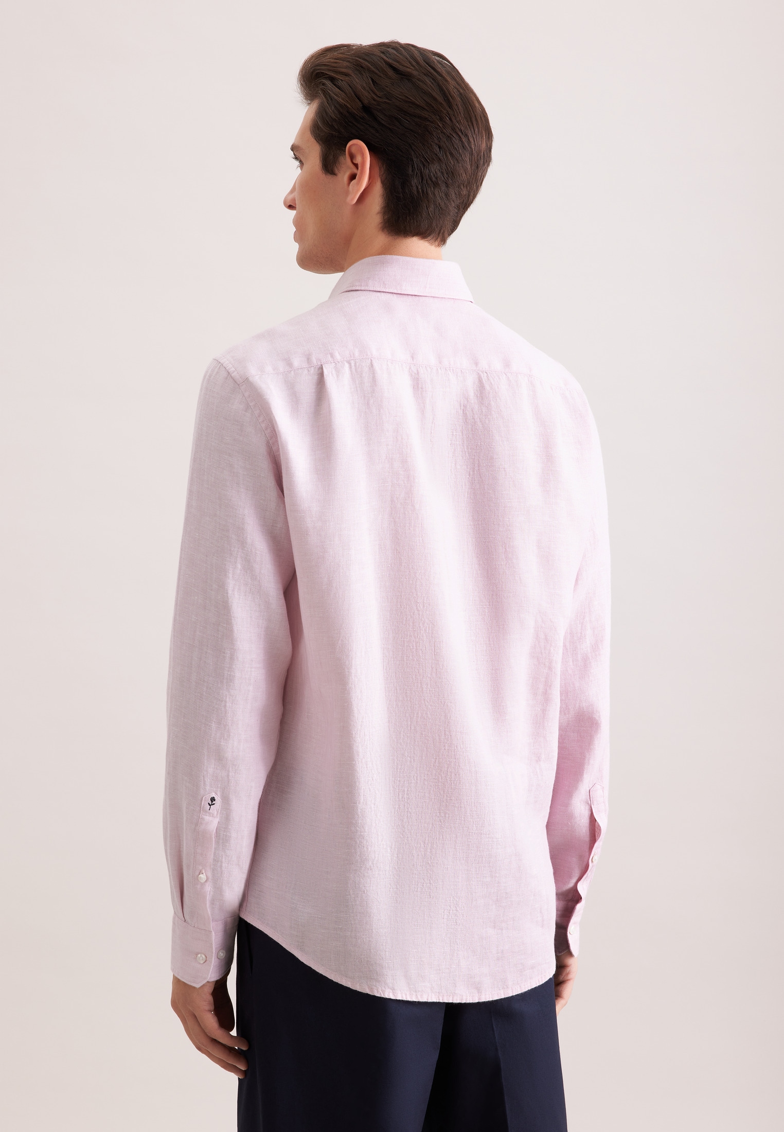 seidensticker Chemise en lin »Schwarze Rose« col Kent uni Regular 1/1