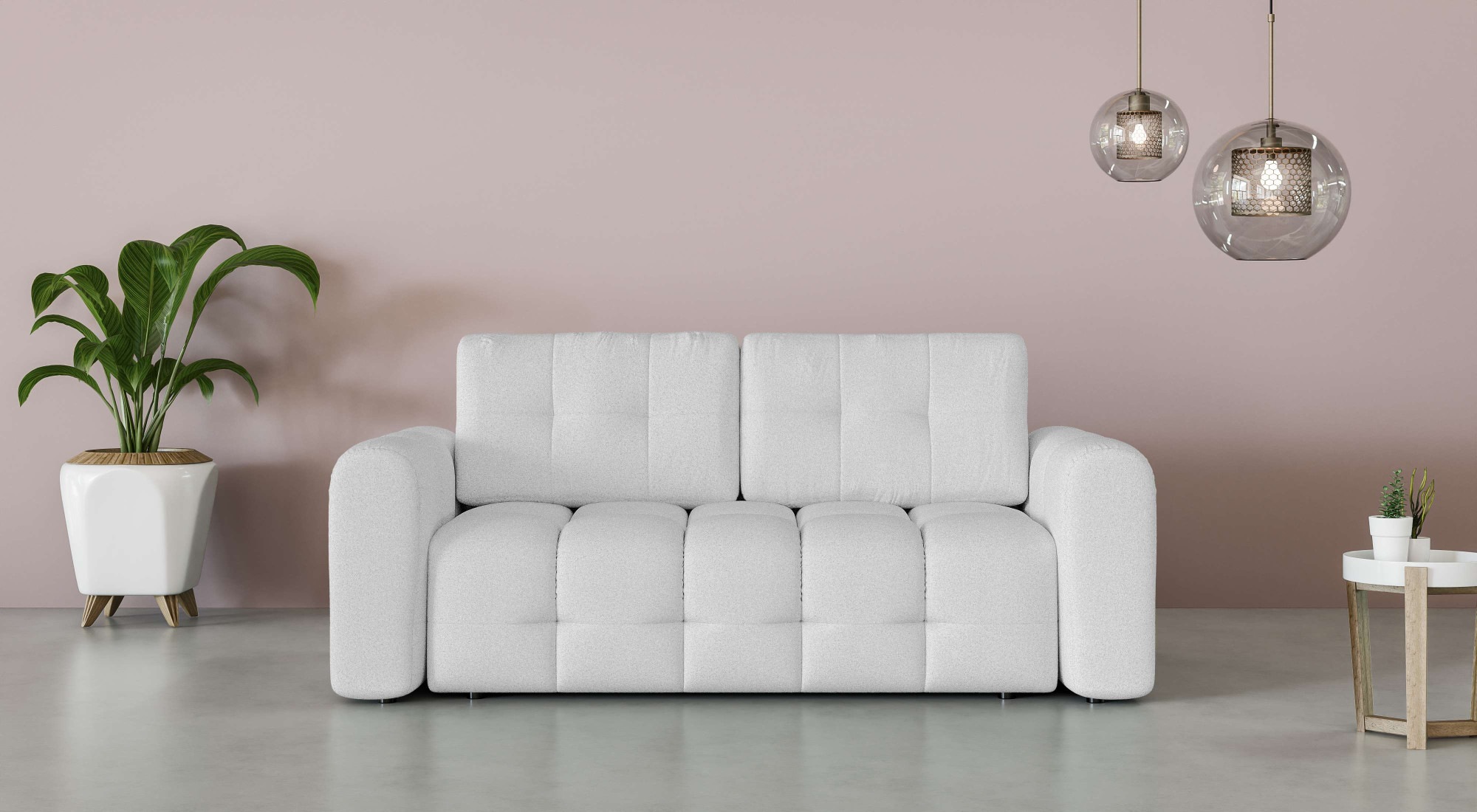Image of GOODproduct 2-Sitzer "Manilla, trendige Steppung, 2 Rückenkissen, B/T/H 195/107/91 cm" mit Wellenunterfederung, in verschiedenen Materialien und Farben