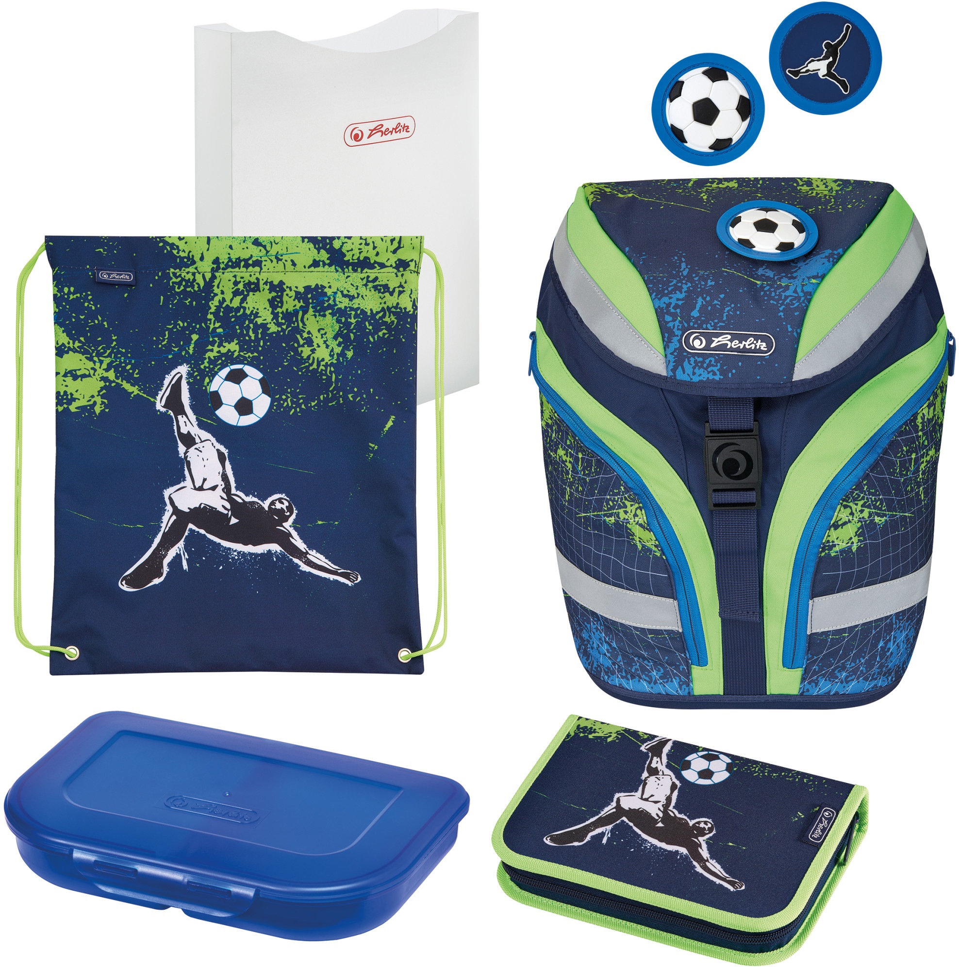 Image of Herlitz Schulranzen »Grundschulrucksack SoftFlex Plus Kick«, Floureszierende Flächen-reflektierende Streifen auf den Schultergurten bei Ackermann Versand Schweiz