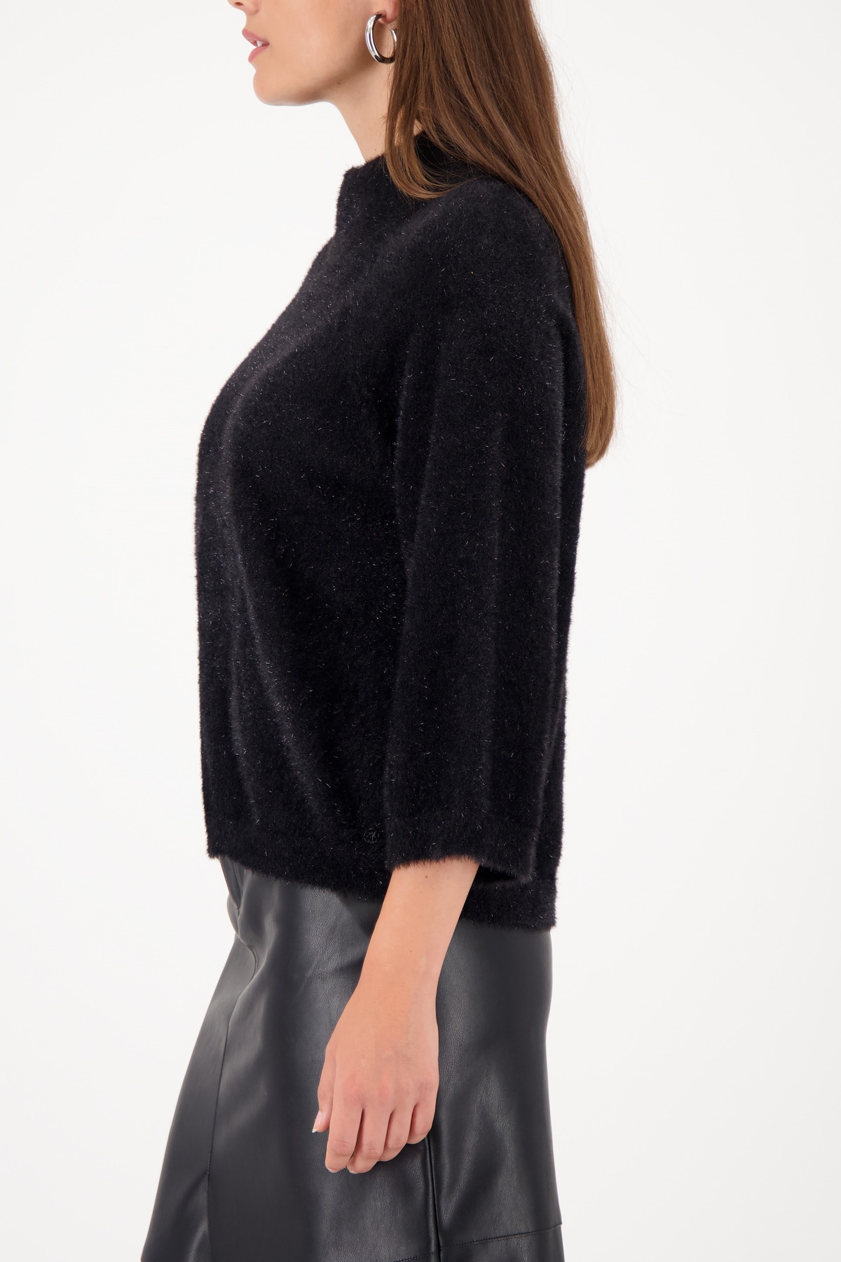 Monari Stehkragenpullover »Pullover Lurex« Regular fit mit Rundhalsausschnitt