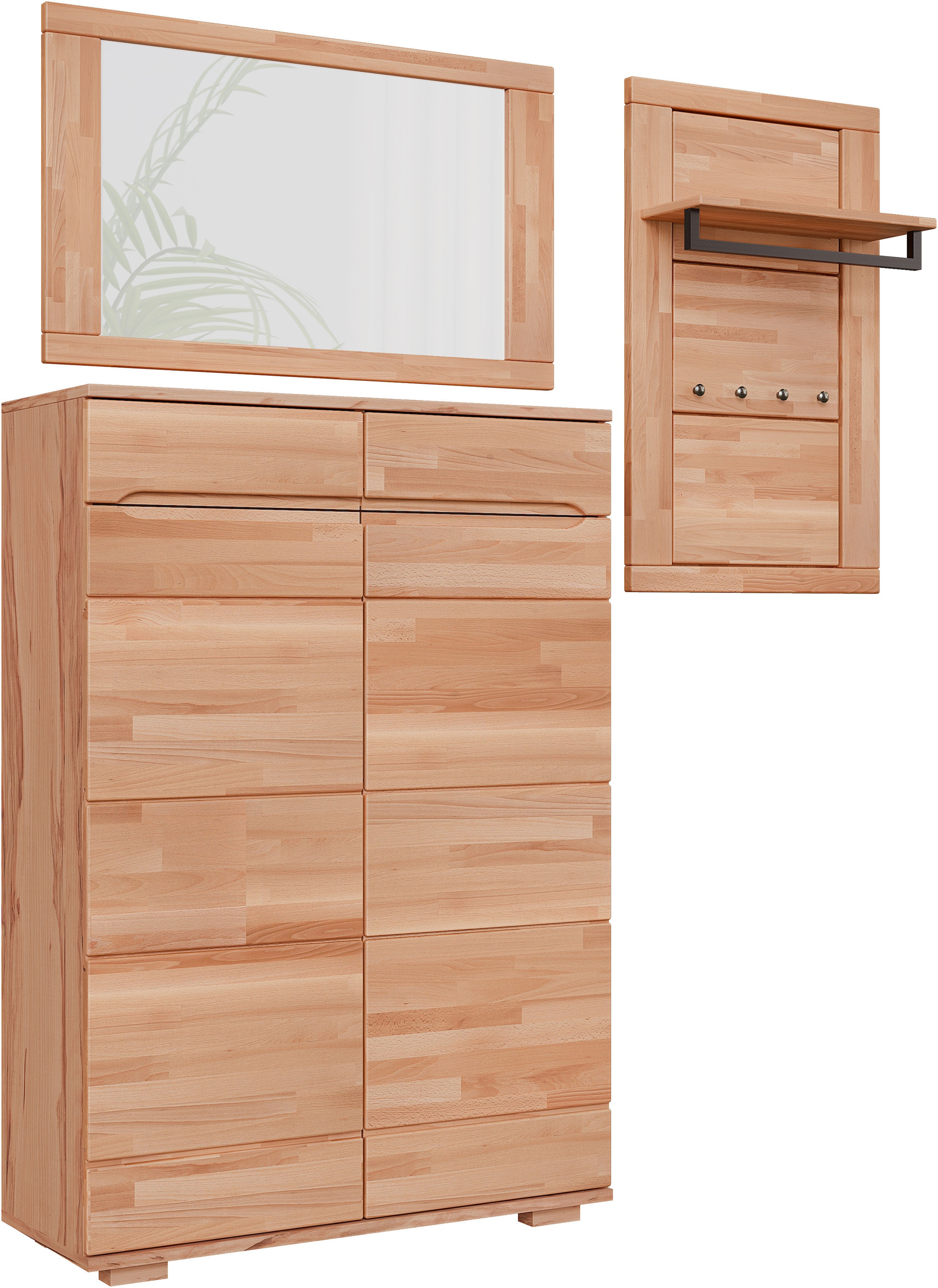 Home affaire Spiegel »Hochkant oder quer montierbar, Rechteckiger Spiegel mit Holz Rahmen« VETRO Wandspiegel B/H:100/60cm,Massivholz,Holz,Flur,Diele,Garderobe
