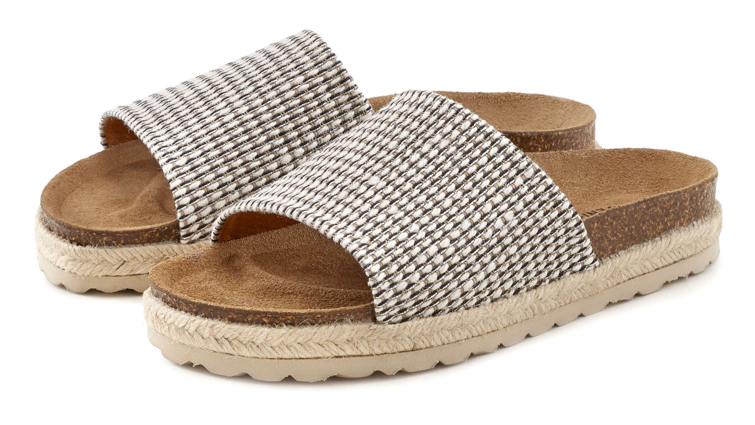 Image of Venice Beach Pantolette, mit dezenter Bast-Optik und Korkfussbett bei Ackermann Versand Schweiz