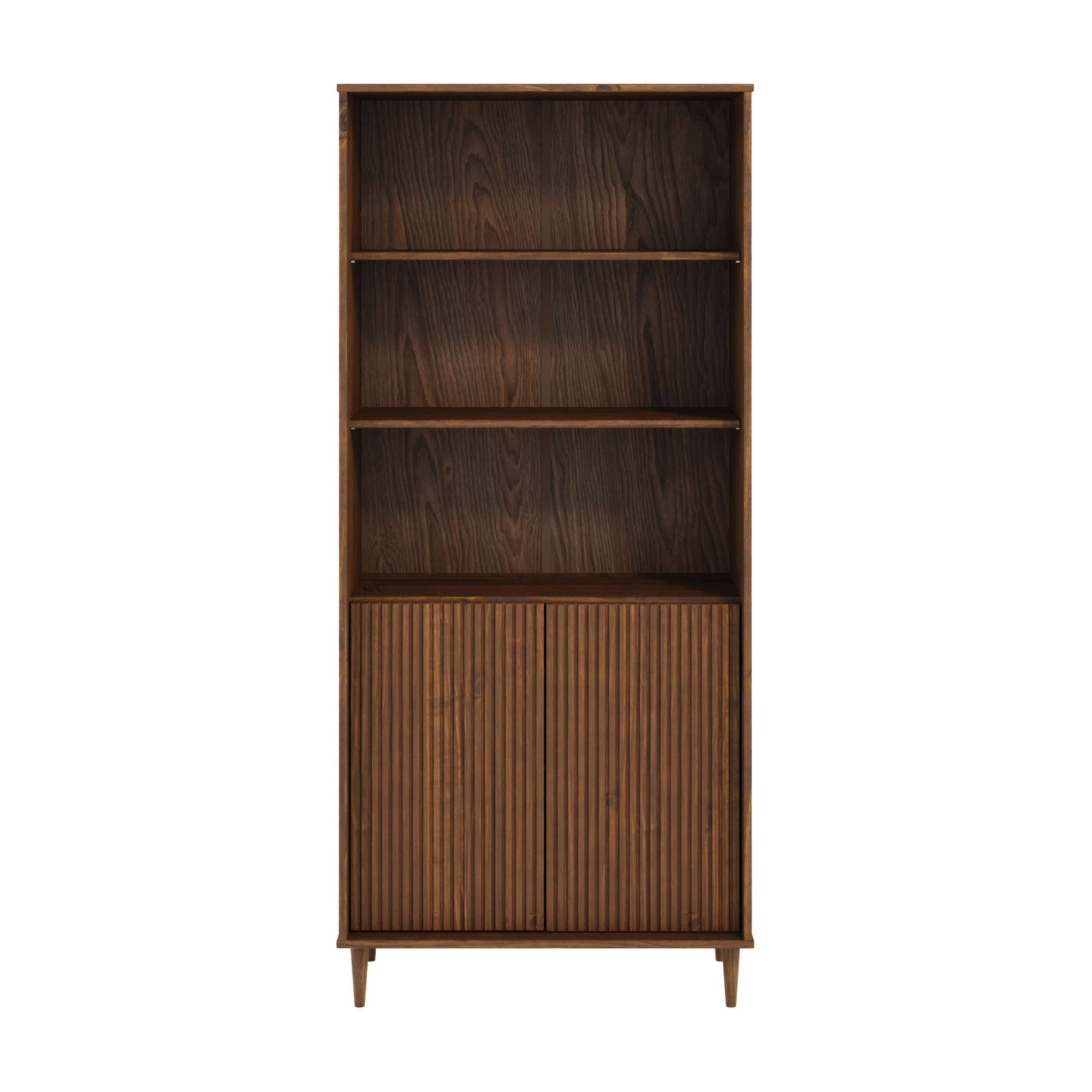 GOODproduct Étagère à livres »Malmedy Front mit gefrästen Rillen« Bibliothèque en pin massif, ouverture par pression, FSC, L: 80 cm