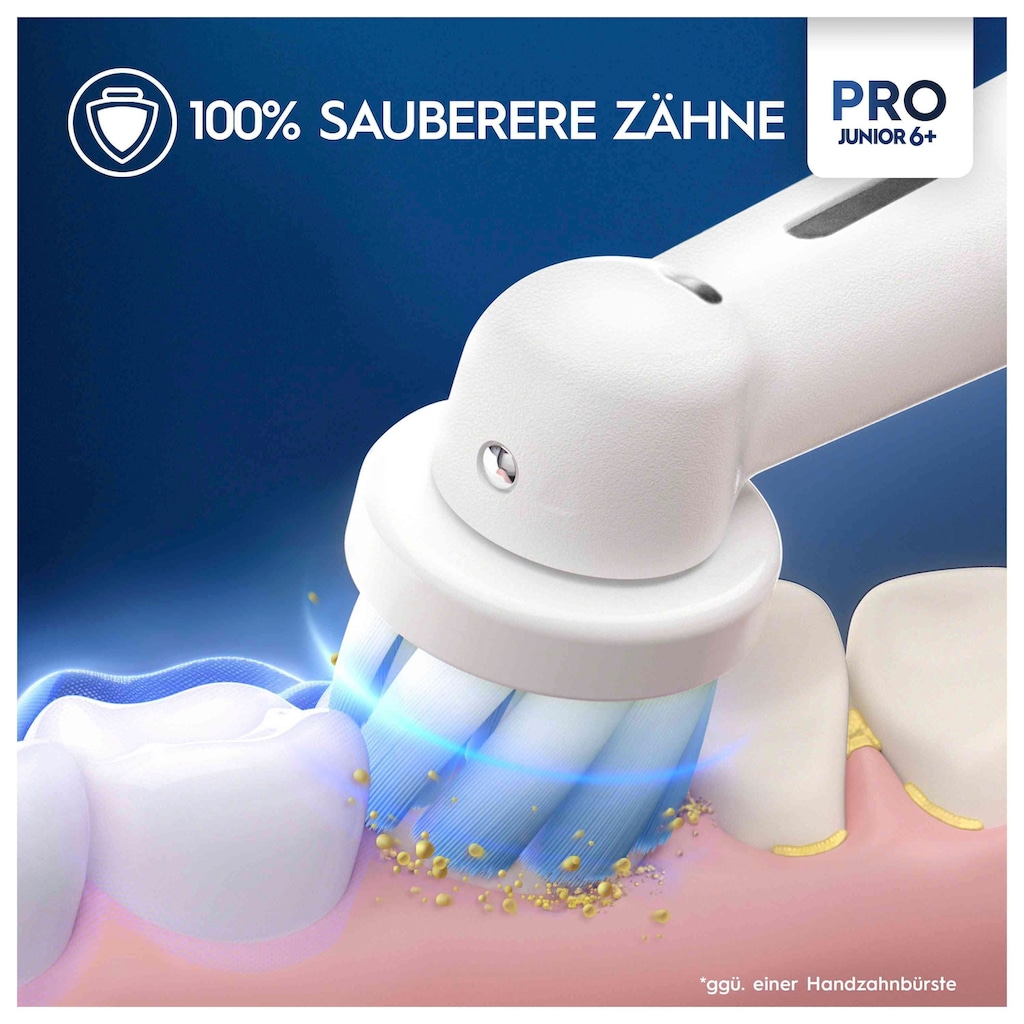 Oral-B Elektrische Zahnbürste »Pro Junior«, 1 St. Aufsteckbürsten, Drucksensor