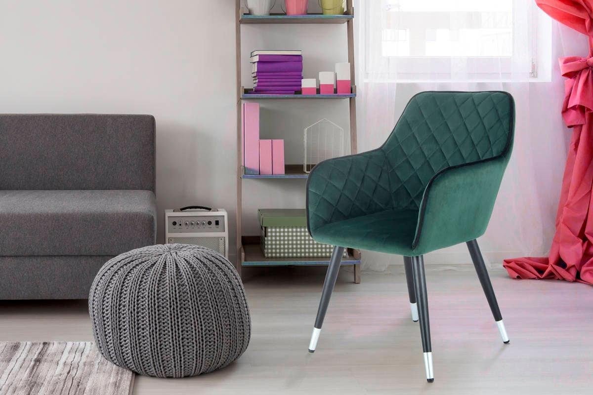 Kayoom Stuhl »Amino 625, stilvoller Design-Stuhl,samtweicher Bezug aus Velvet-Stoff«, 1 St., samtweicher Bezug, elegant, glamourös, elegante Optik