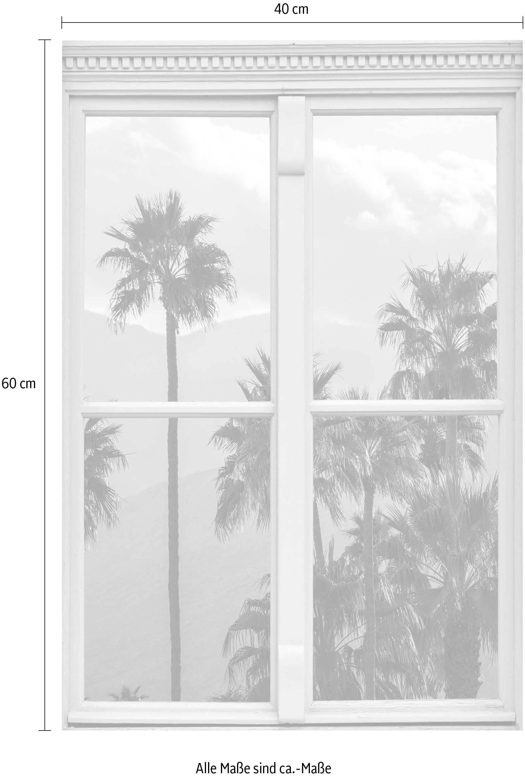 queence Wandsticker »Palmen«, Wandsticker, Wandbild, selbstklebend, 3D, Fenster