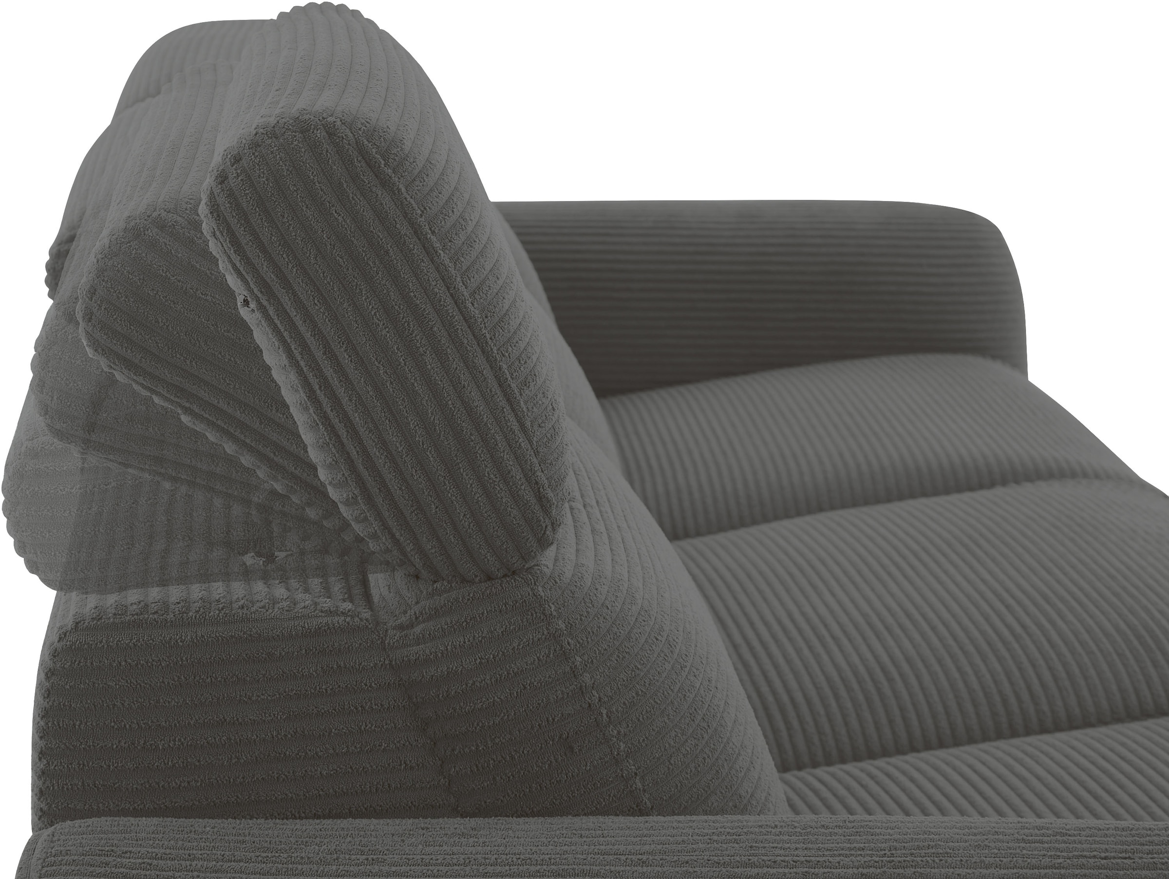 GOODproduct 3-Sitzer »SKAANE Cord-Sofa, 229 cm, manuelle u. elektrische Relaxfunktion« Relax-Funktion in 2 Sitzen, Kopfteilverstellung, Federkernpolsterung