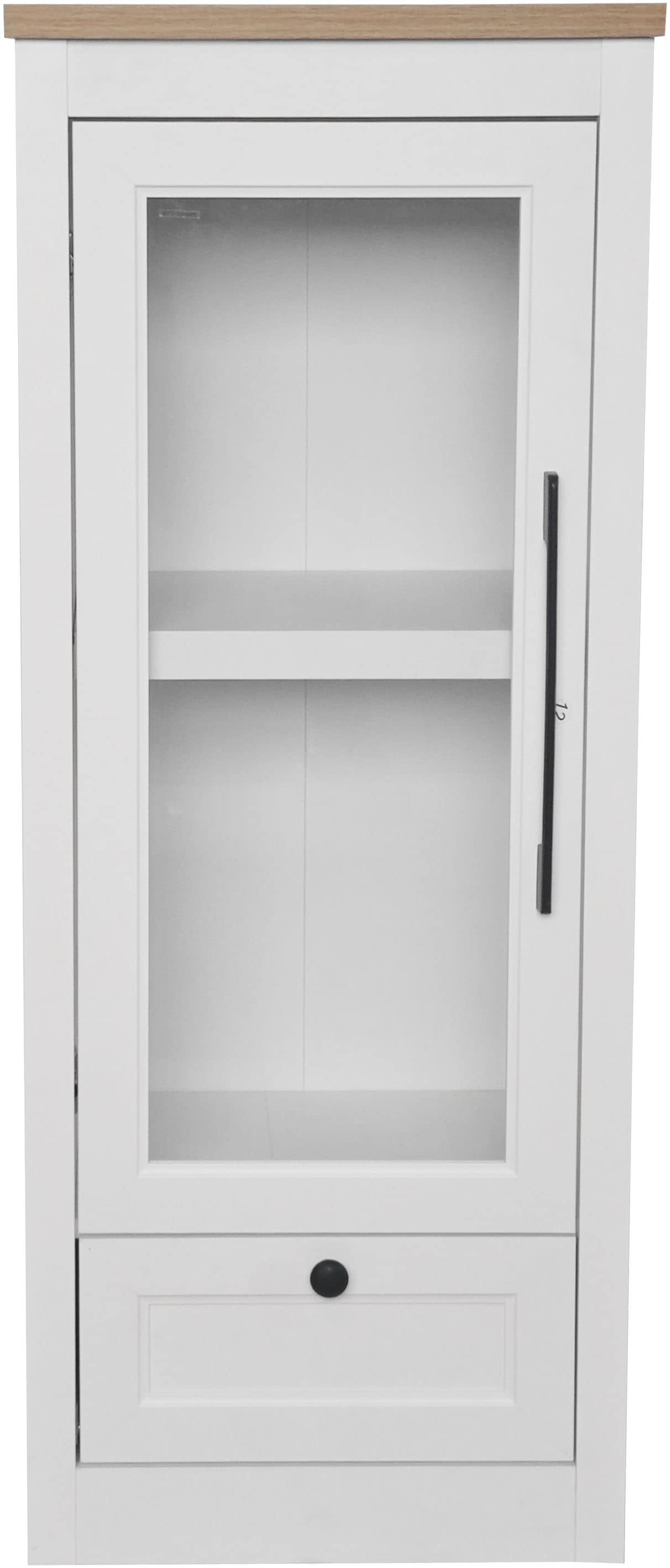 GOODproduct Vitrines »Ismund« aus MDF, mit Holz-Zierleiste, schwarzem Metallgriff, Höhe 121 cm