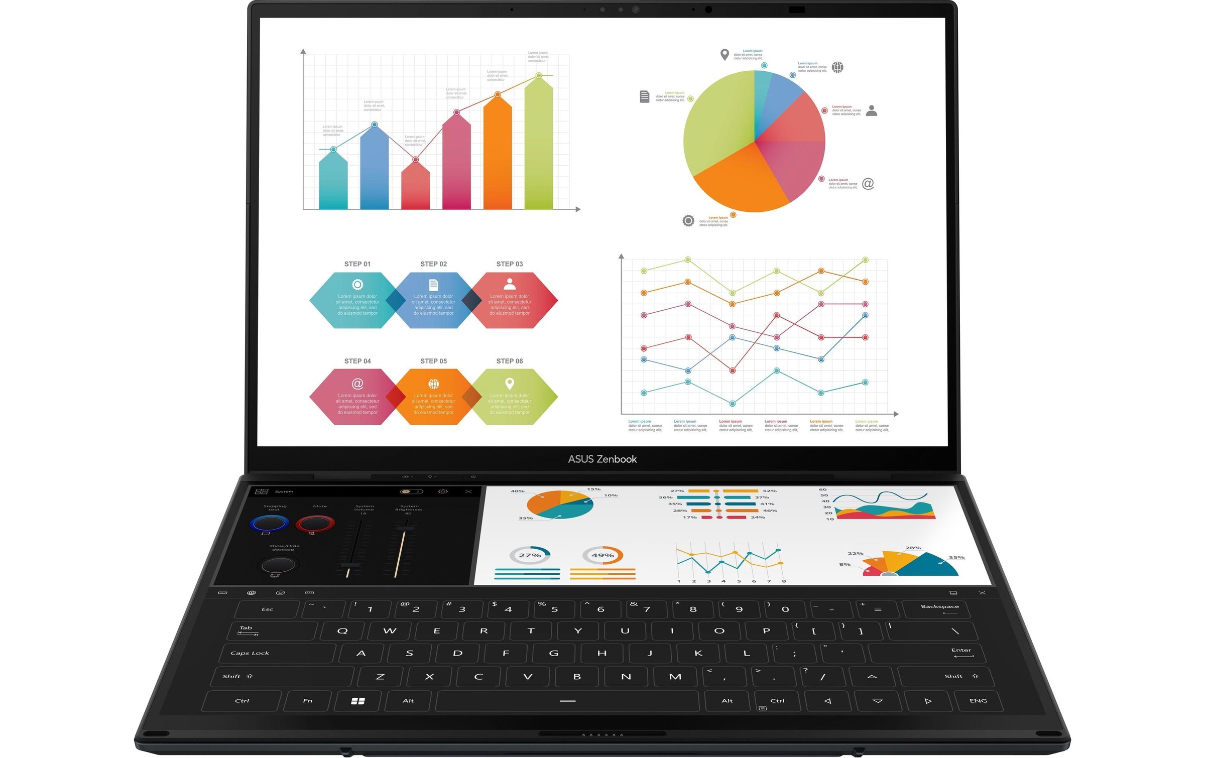 Asus Convertible Notebook »Duo OLED (UX8406CA-PZ961W)«, 35,42 cm, / 14 Zoll, Intel, Core Ultra 9, 1000 GB SSD
