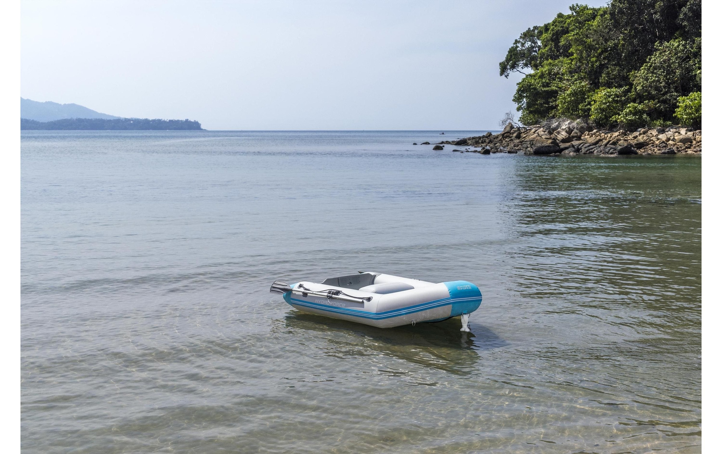 Bestway Schlauchboot »Corinth Elite Sport Boat Set, 230 x 130 x 33 cm« Aufblasbares Sportboot für 2 Personen mit Motorhalterung