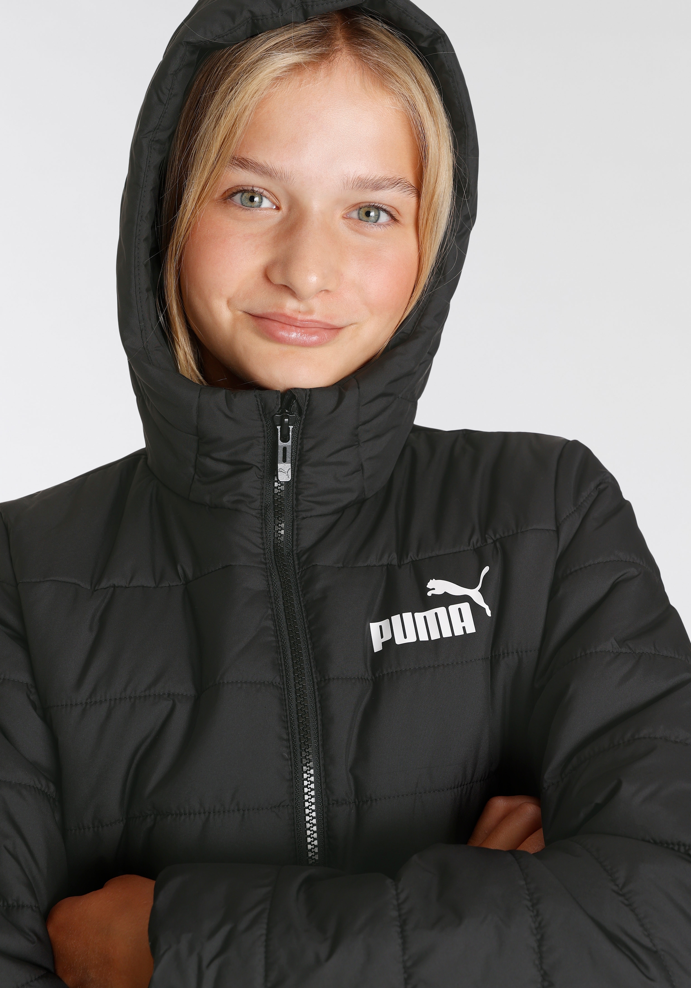 PUMA Winterjacke »ESS HOODED PADDED JACKET«, mit Kapuze