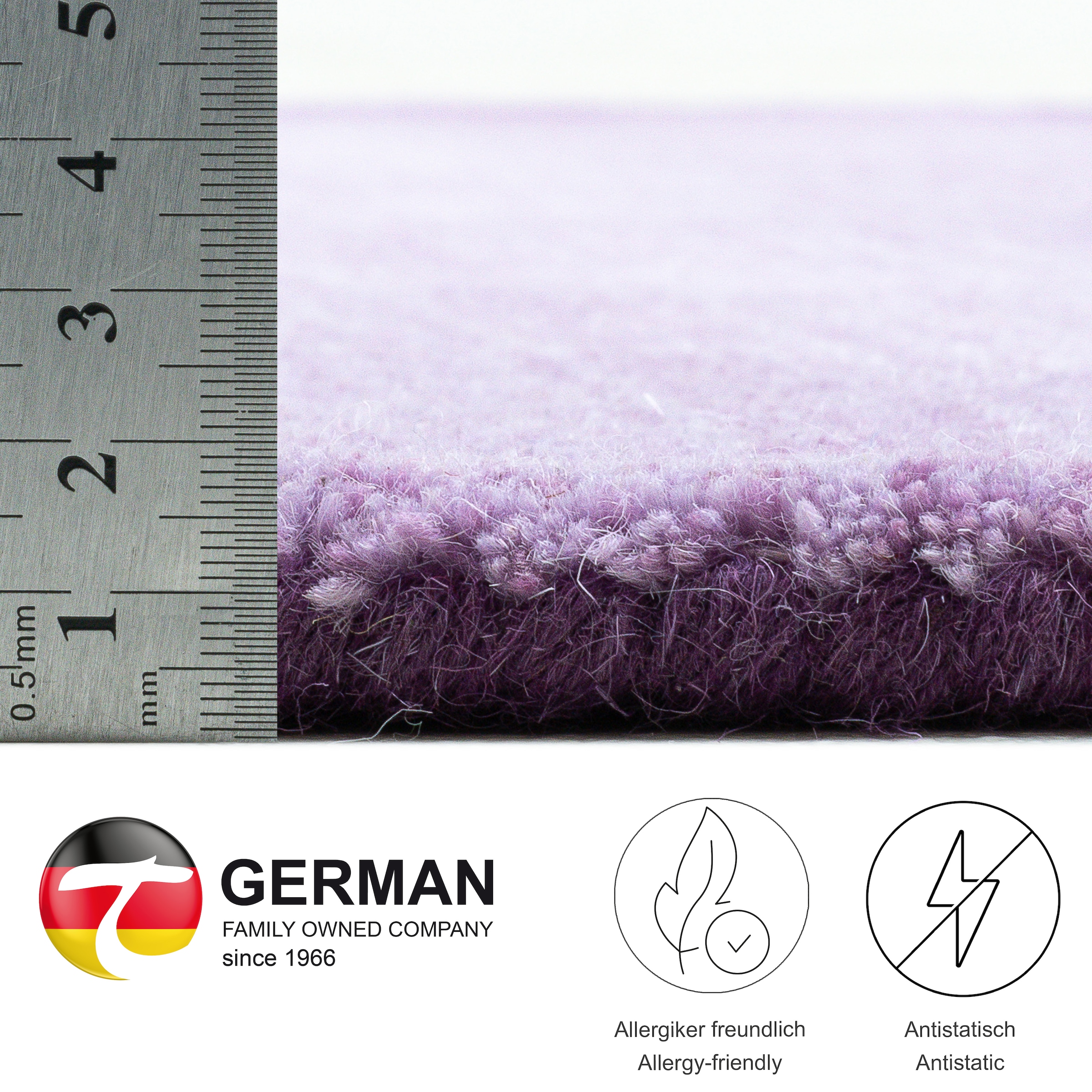 THEKO Wollteppich »Wool Comfort«, rechteckig, 14 mm Höhe, Handweb Teppich, reine Wolle, handgewebt, brilliante Farben, Scandi