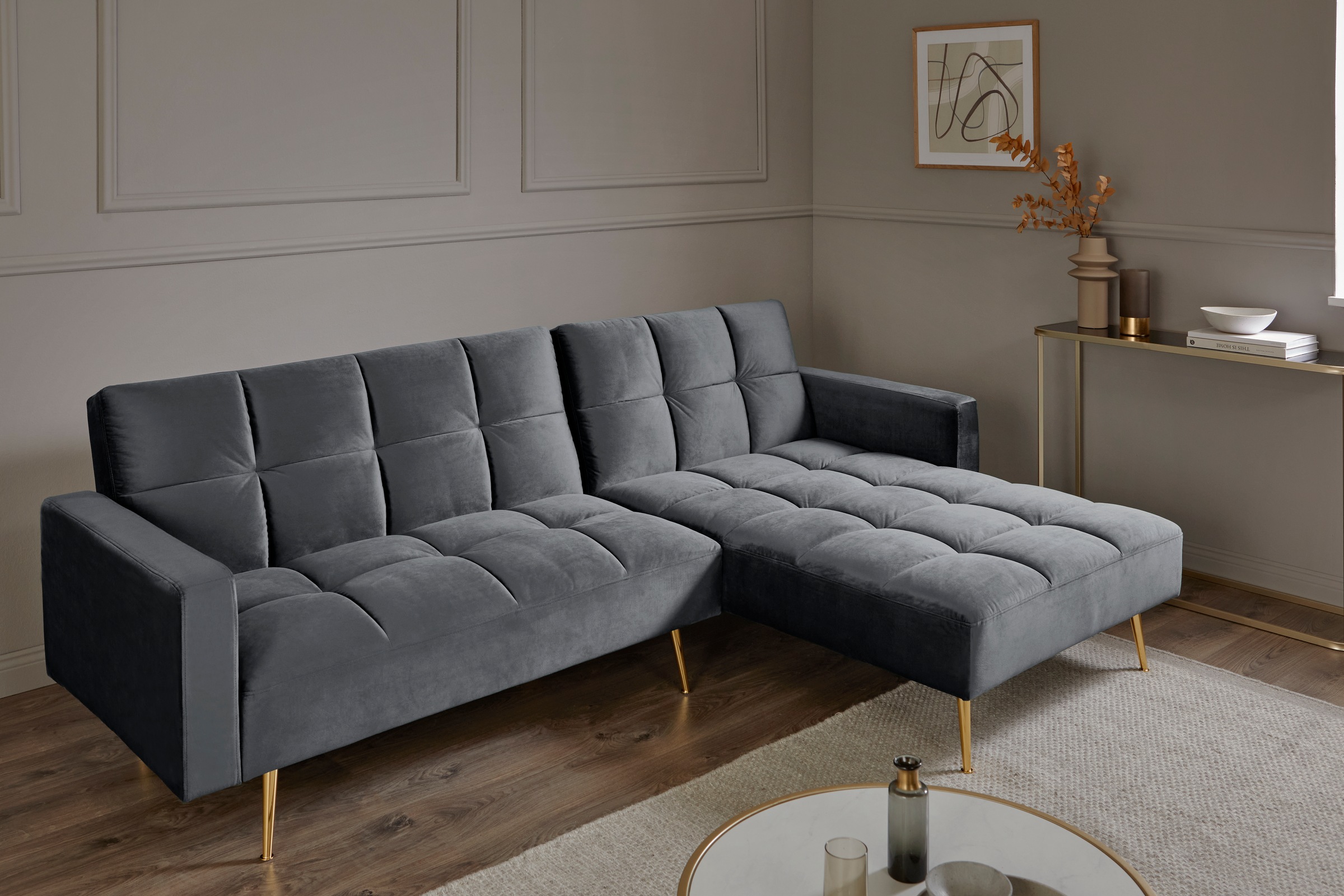 Jahnke Canapé d'angle »CHILLAX POSH CORNER« avec fonction couchage, montage réversible, 244 x 150 cm