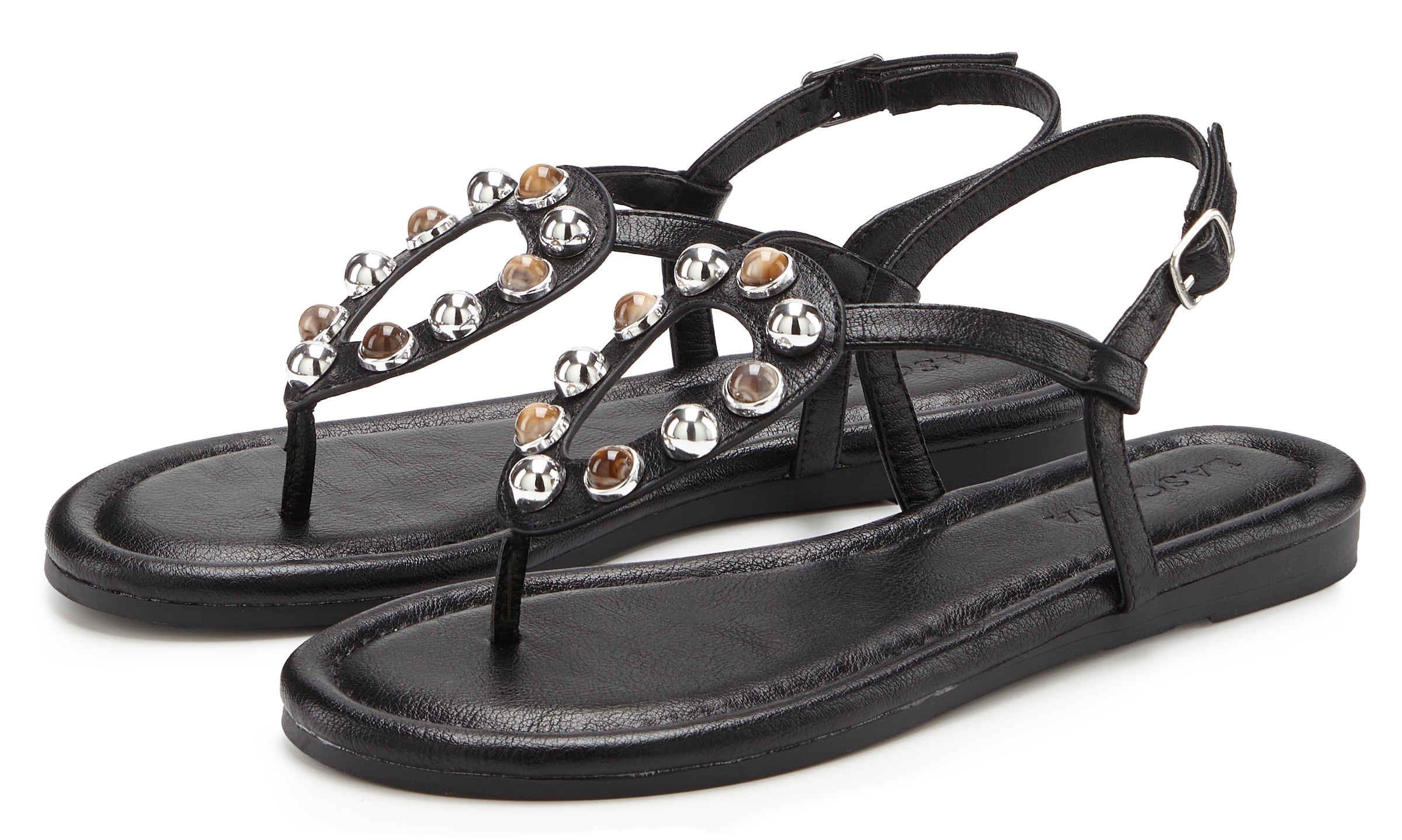 LASCANA Sandale »Sandalette, Sommerschuh, offener Schuh, Zehentrenner«  mit modischen Schmuckelementen VEGAN