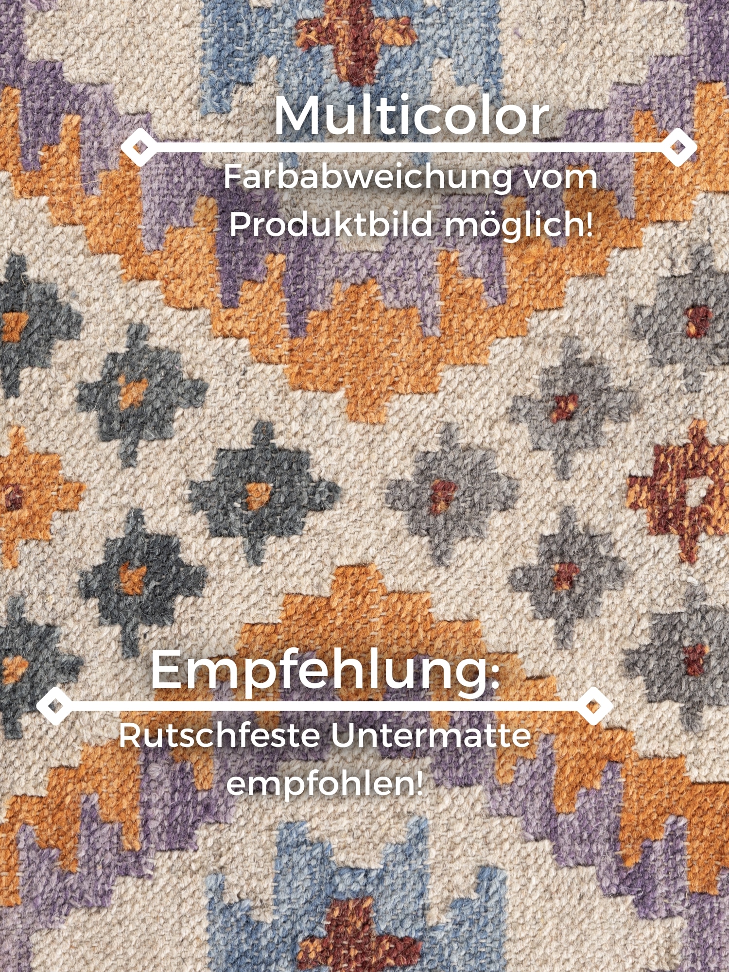 HANSE Home Tapis »Kelim Oasis« Rectangulaire 3 mm Höhe Wolle, Baumwolle, Natur, Handgewebt, orientalisch, Boho, traditionell