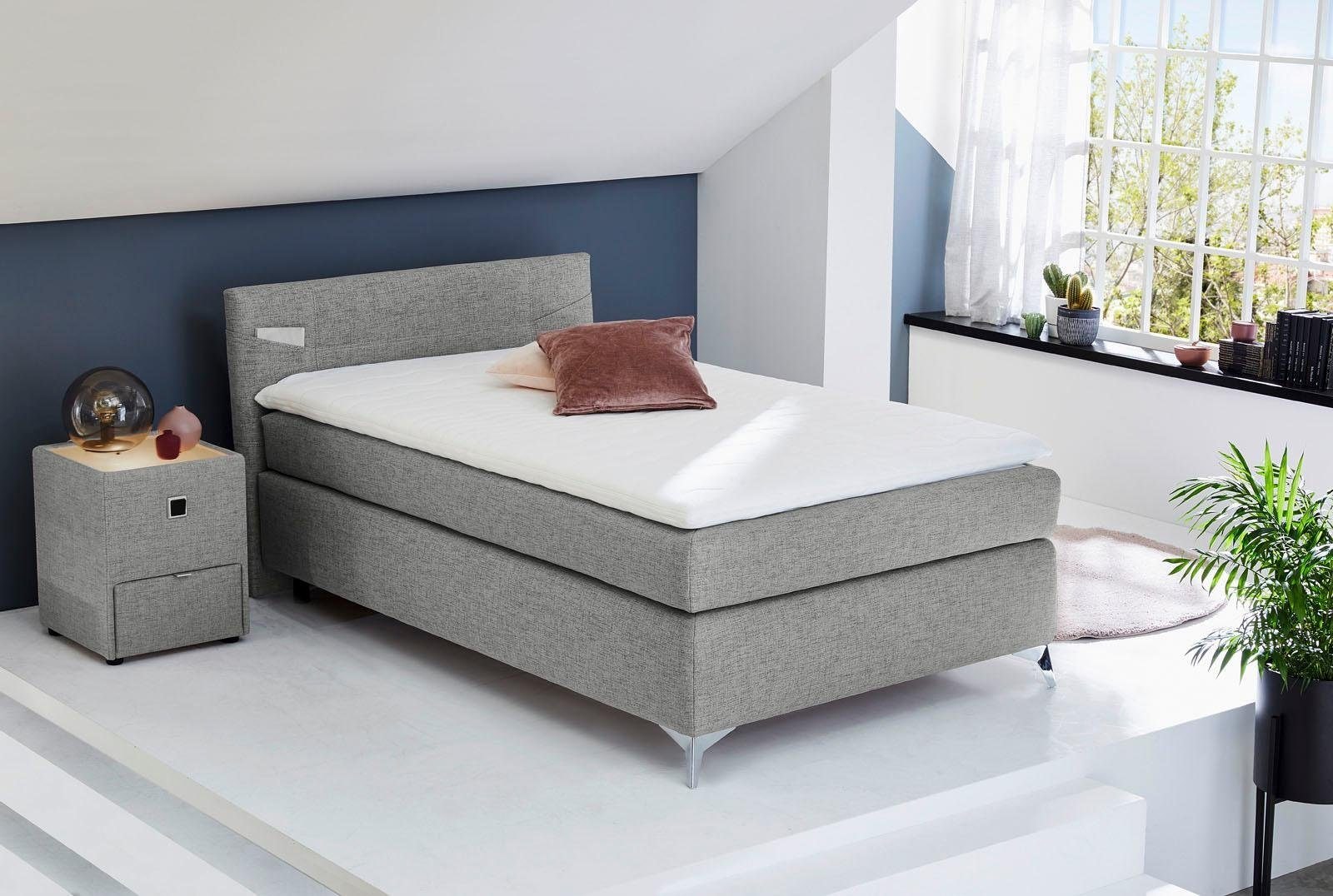 Jockenhöfer Gruppe Lit boxspring »Nora erhältlich in den Grössen 100,120 & 140cm« avec topper et dossier réglable en hauteur